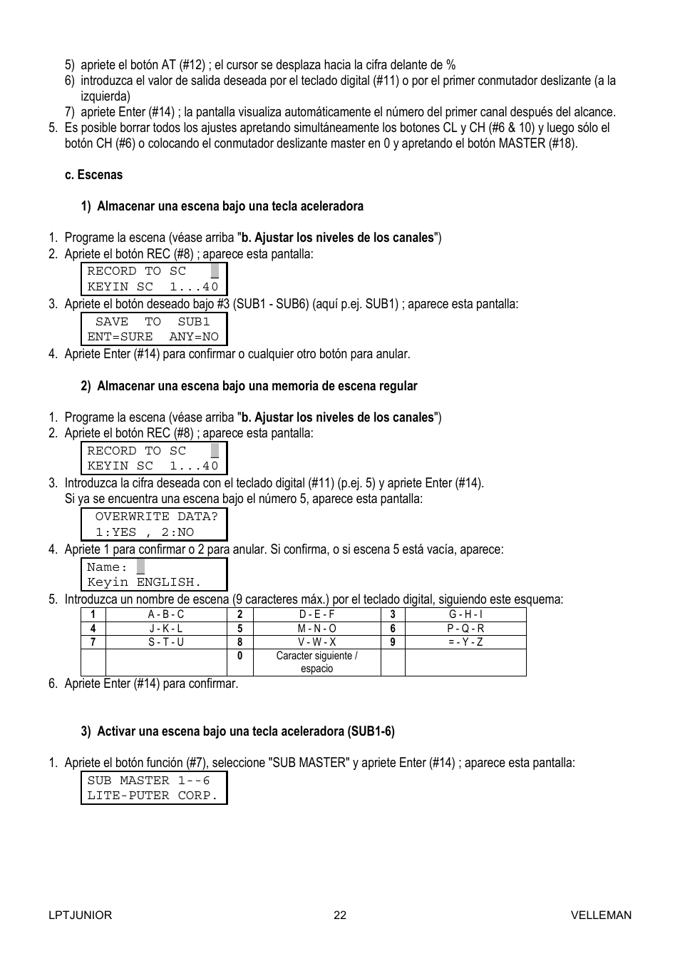 Velleman LPTJUNIOR User Manual | Page 22 / 33