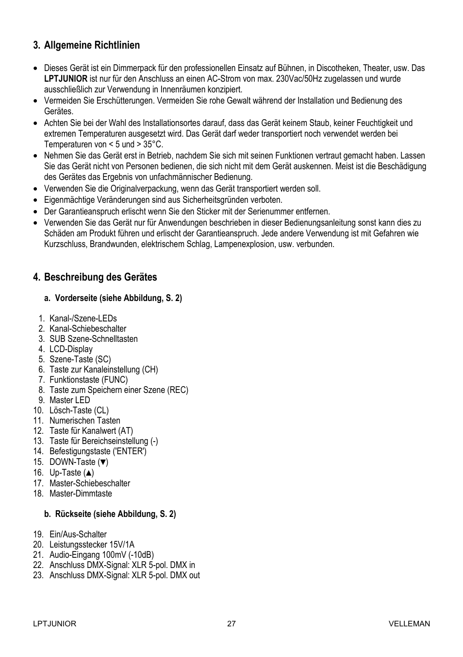 Velleman LPTJUNIOR User Manual | Page 27 / 33