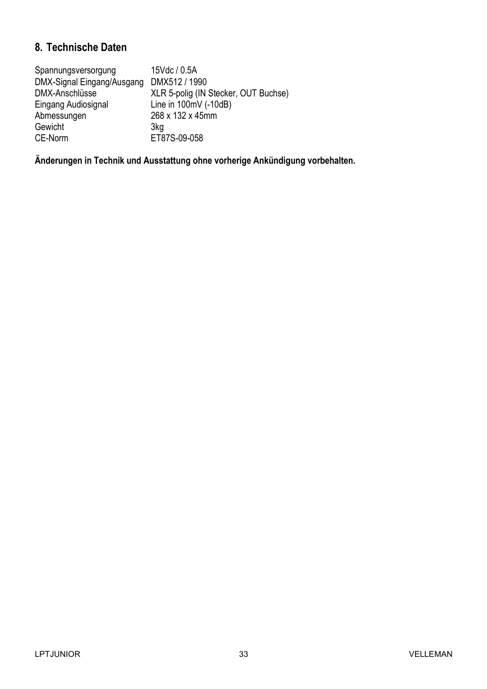Velleman LPTJUNIOR User Manual | Page 33 / 33