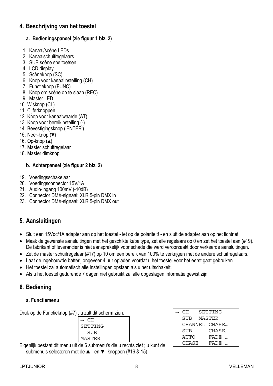 Velleman LPTJUNIOR User Manual | Page 8 / 33