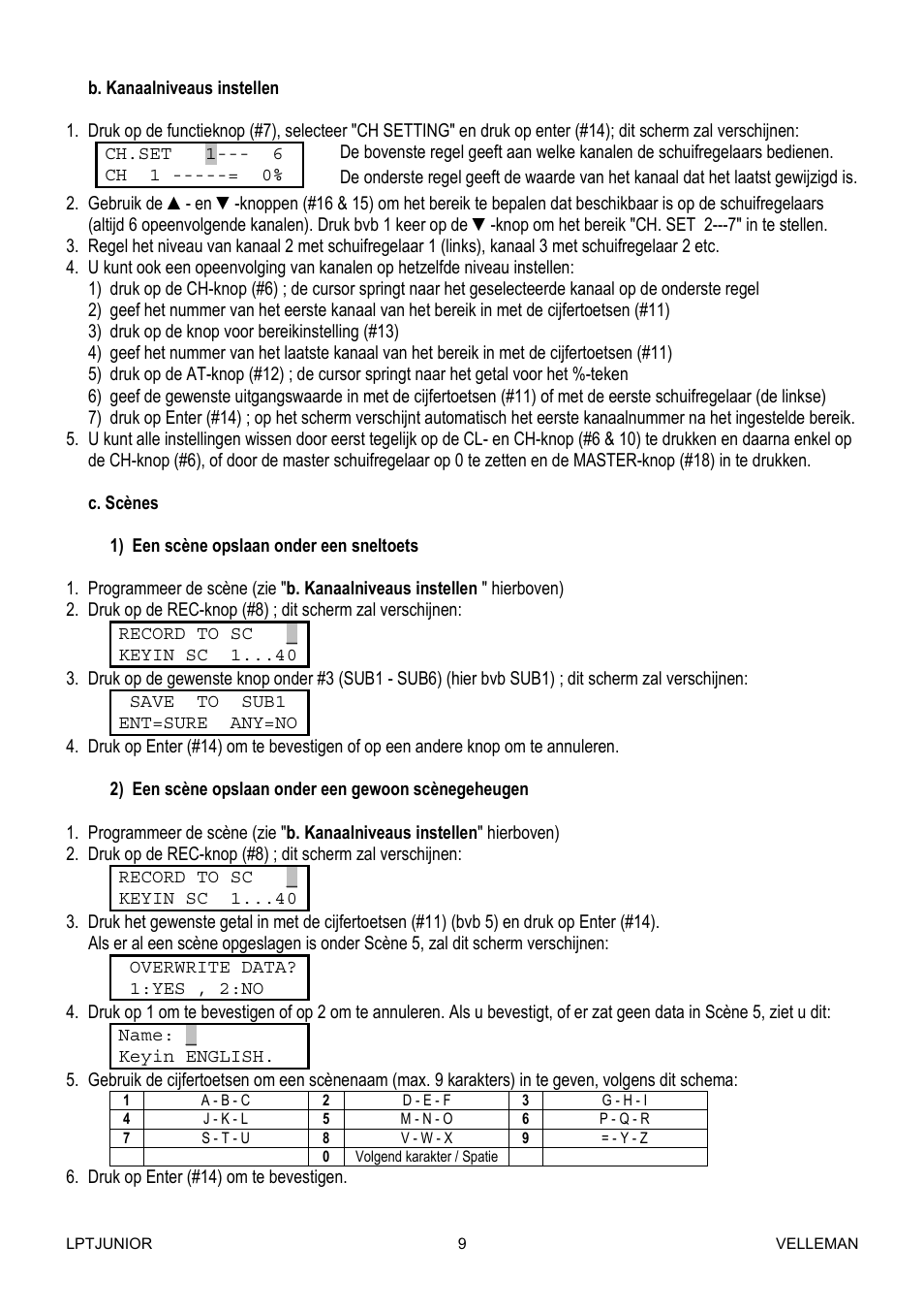 Velleman LPTJUNIOR User Manual | Page 9 / 33