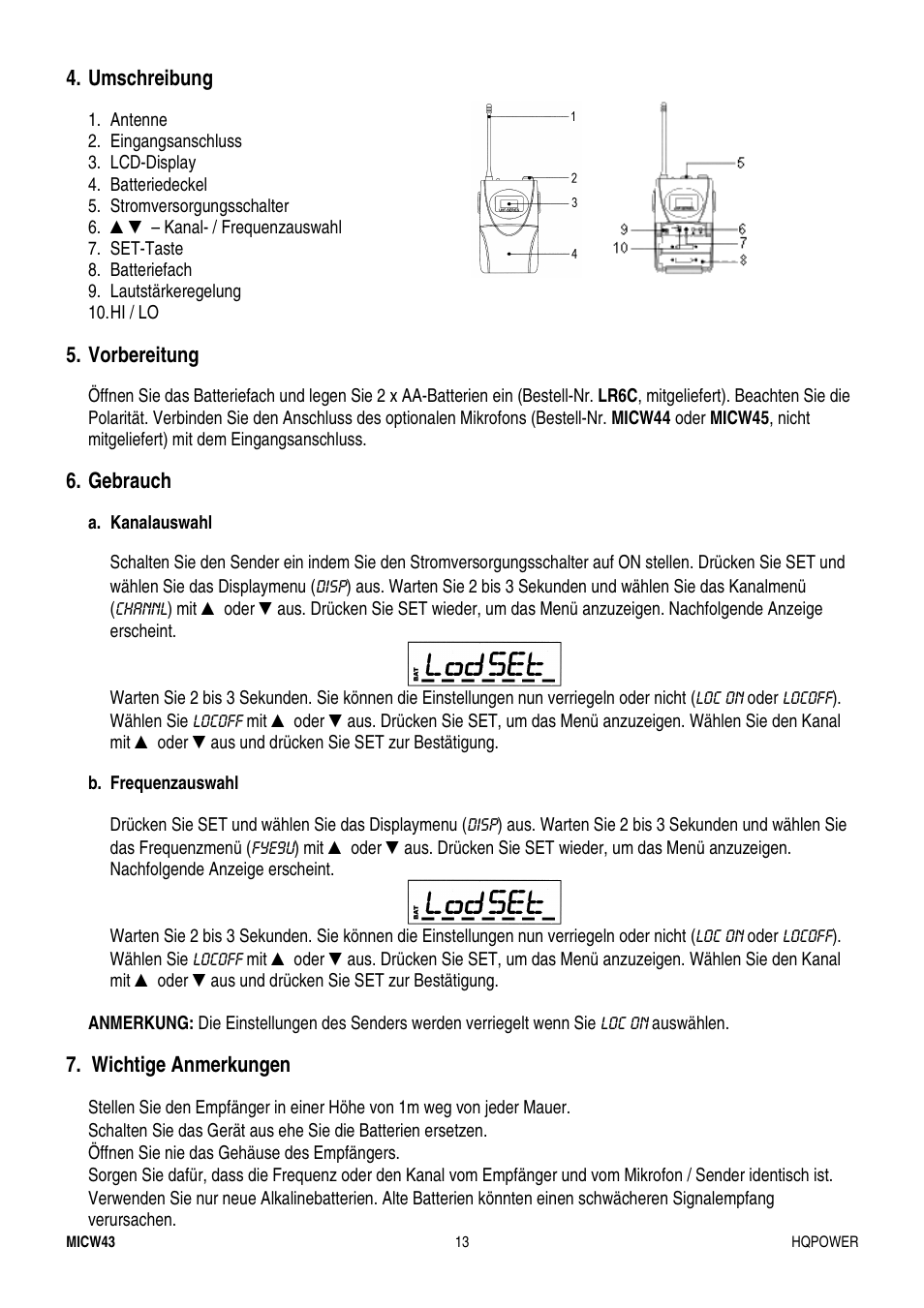 Velleman MICW43 User Manual | Page 13 / 16