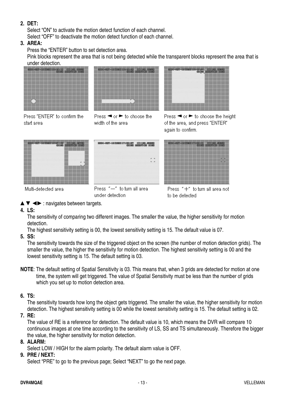 Velleman DVR4MQAE User Manual | Page 13 / 38