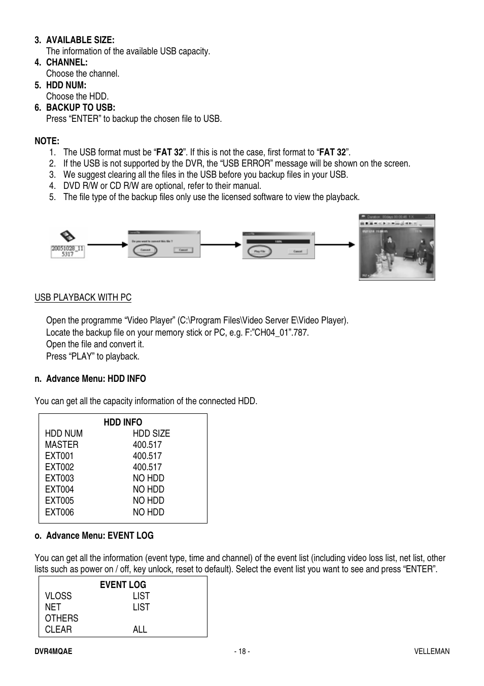 Velleman DVR4MQAE User Manual | Page 18 / 38