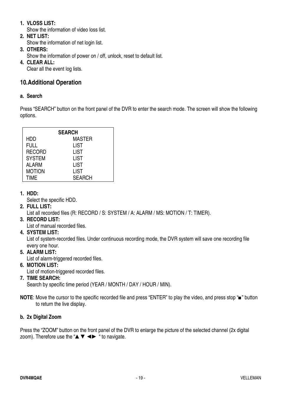 Velleman DVR4MQAE User Manual | Page 19 / 38