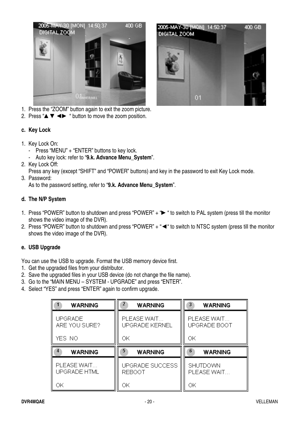 Velleman DVR4MQAE User Manual | Page 20 / 38