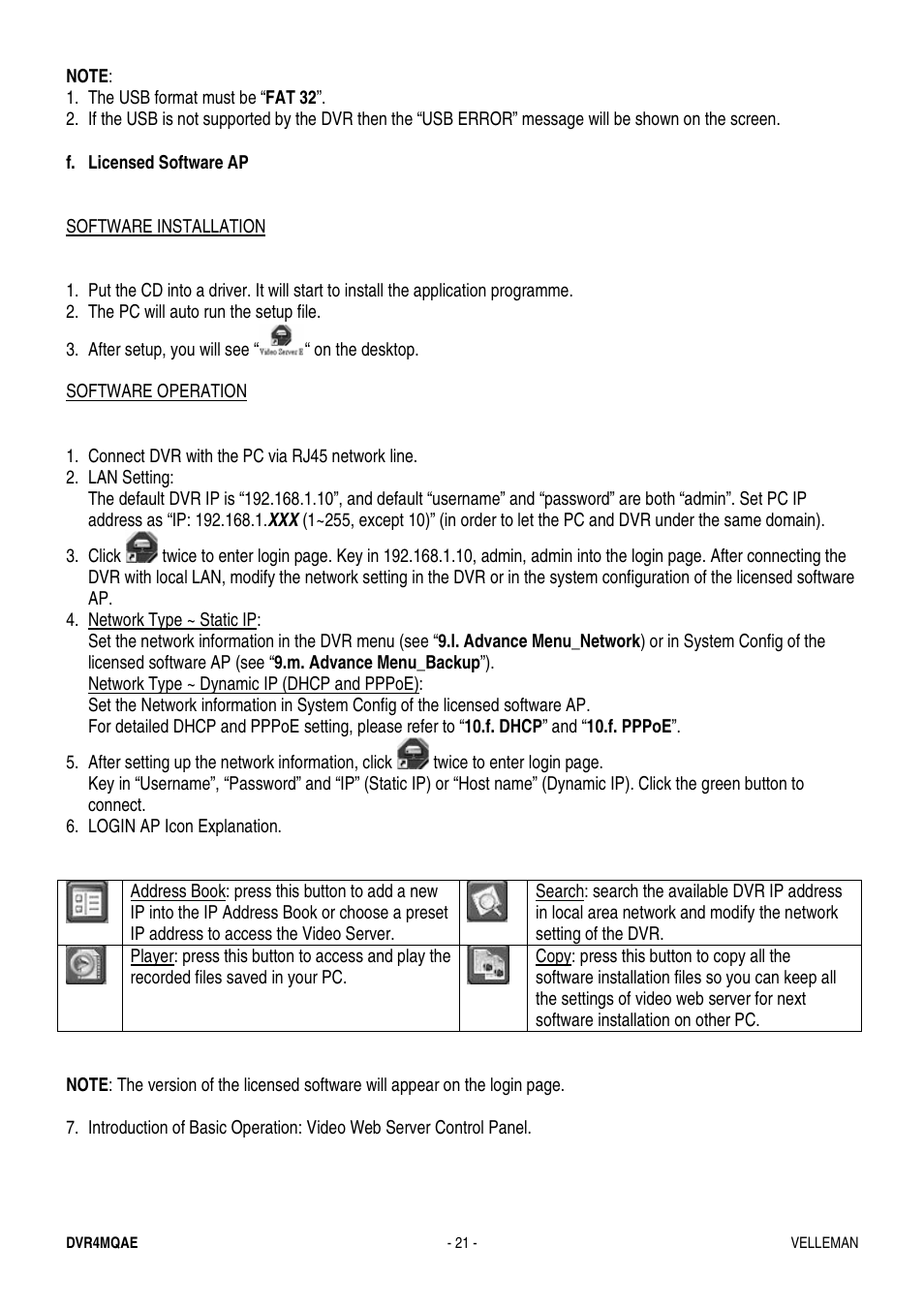 Velleman DVR4MQAE User Manual | Page 21 / 38