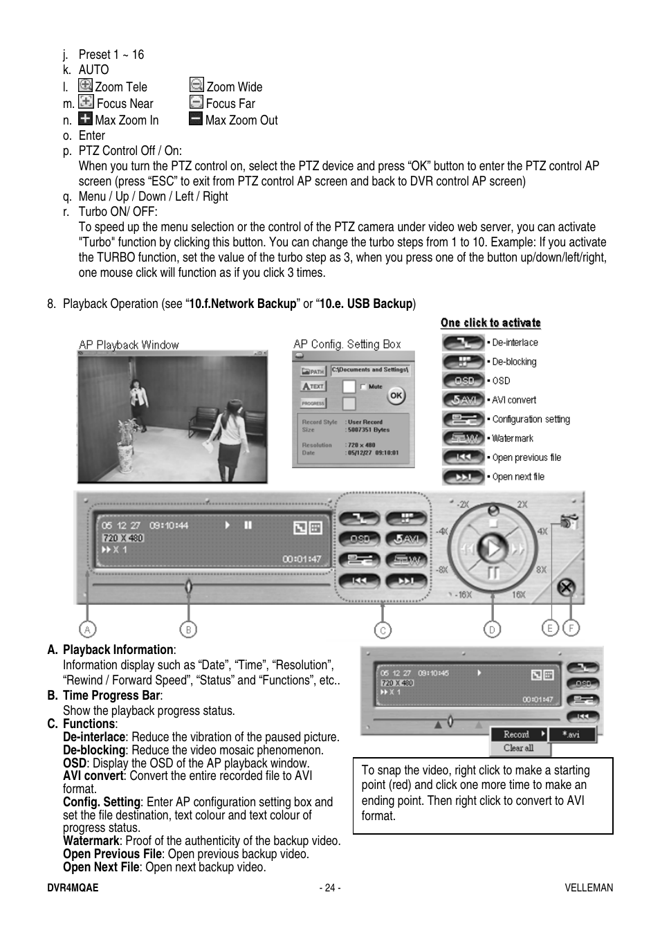 Velleman DVR4MQAE User Manual | Page 24 / 38