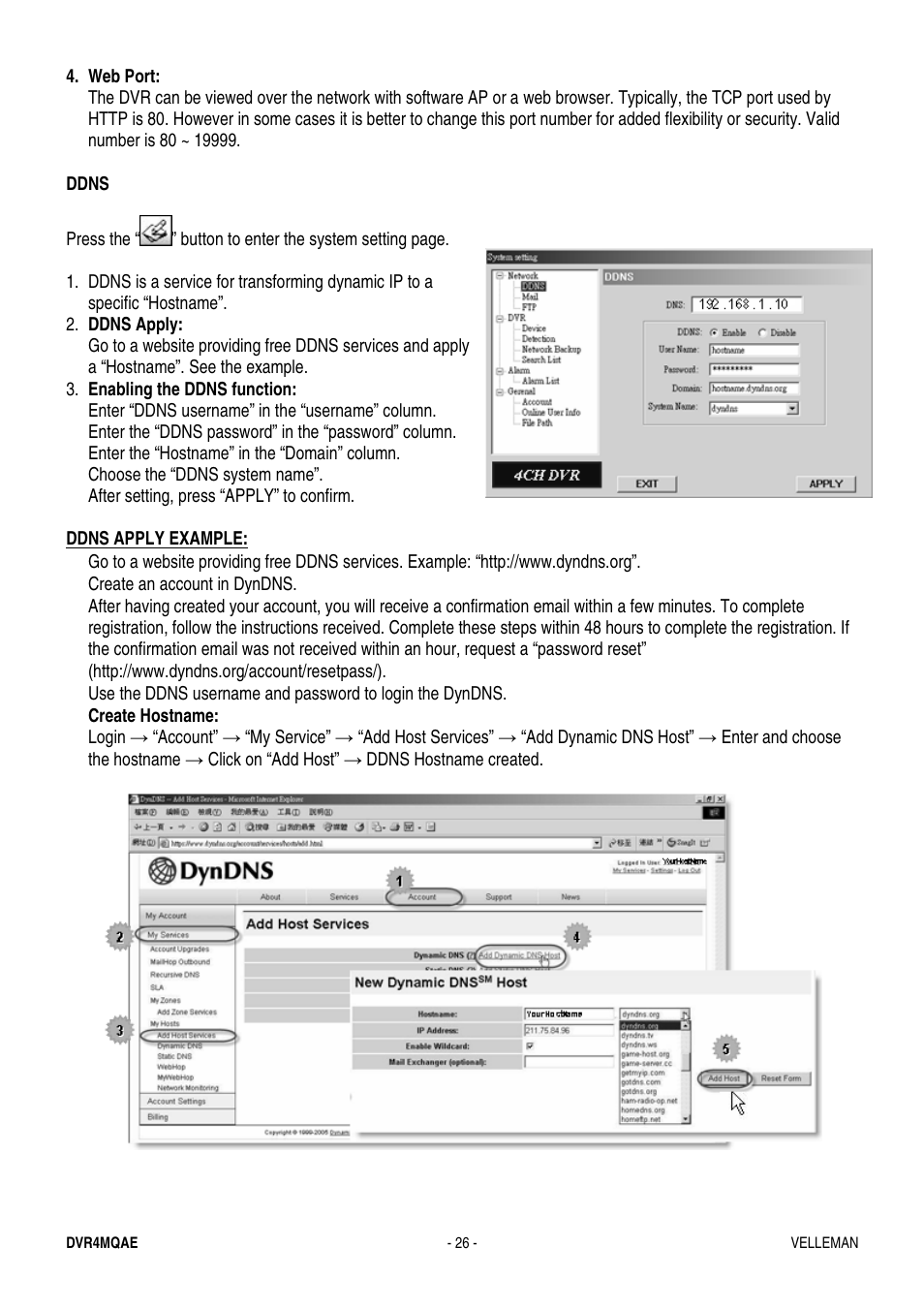 Velleman DVR4MQAE User Manual | Page 26 / 38