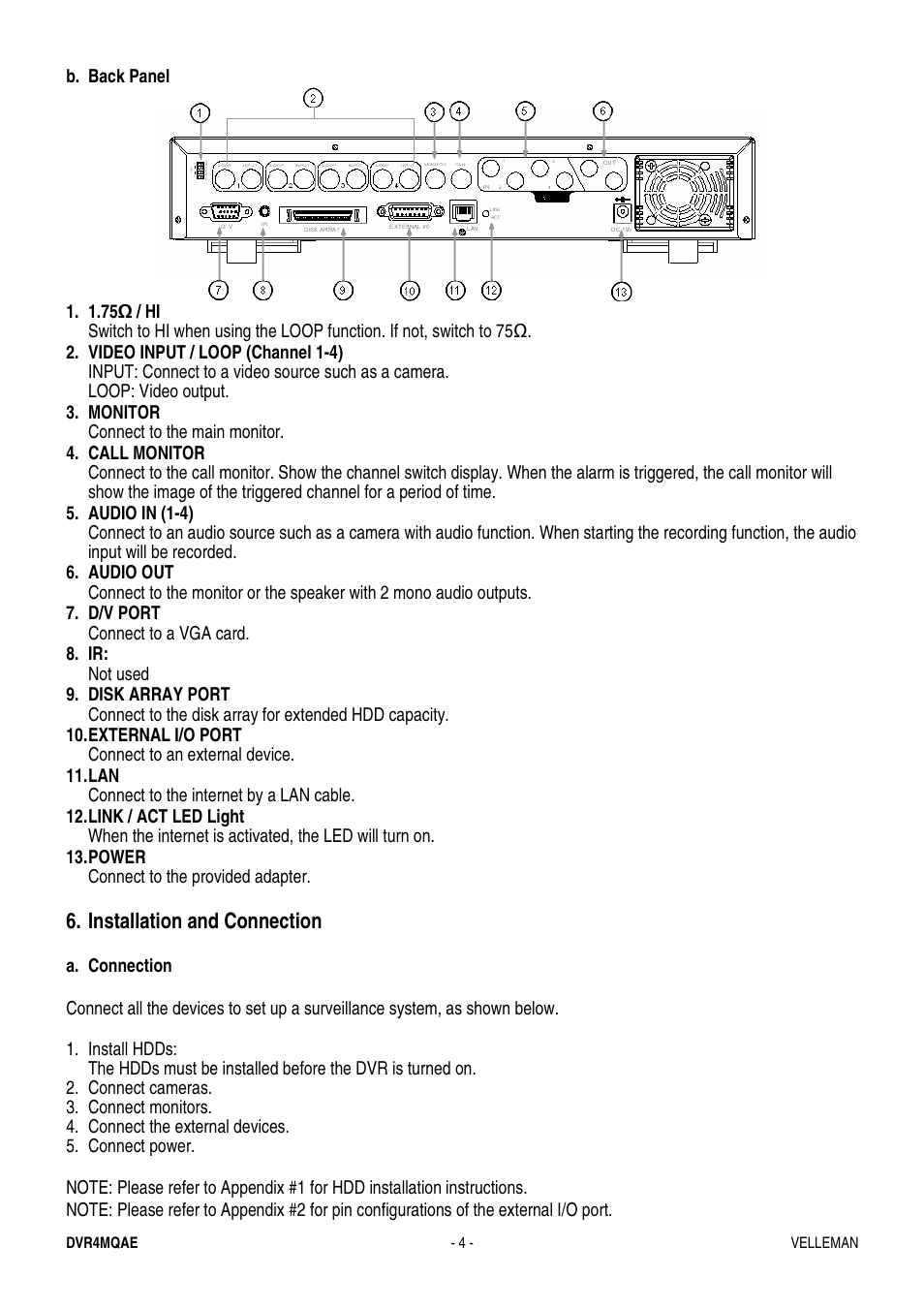 Velleman DVR4MQAE User Manual | Page 4 / 38