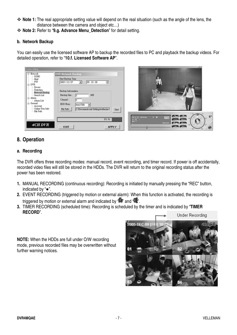 Velleman DVR4MQAE User Manual | Page 7 / 38