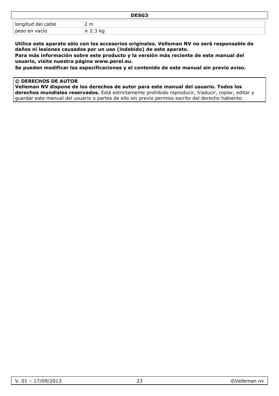 Velleman DESG3 User Manual | Page 23 / 35
