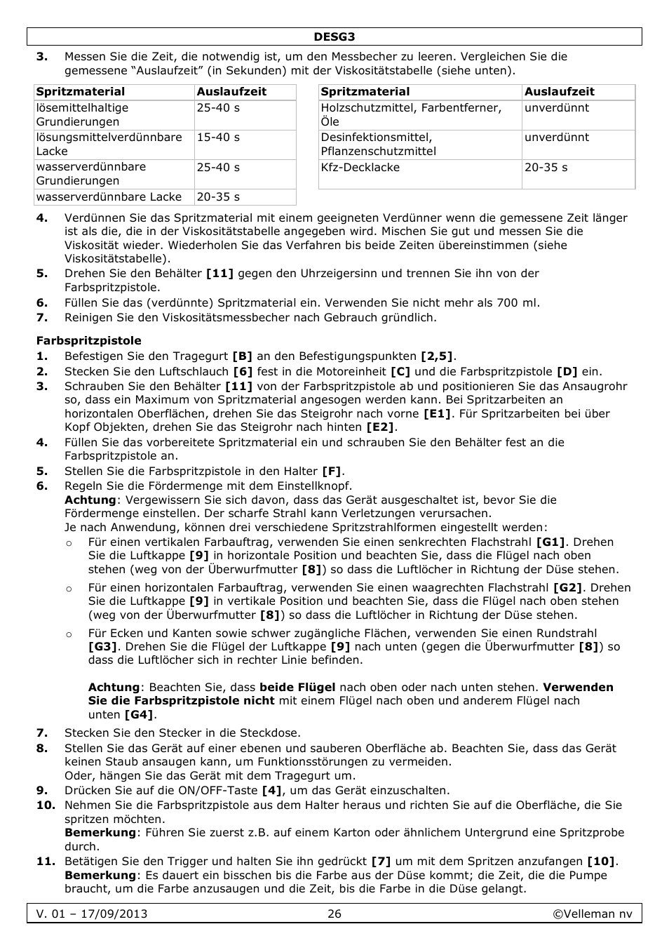 Farbspritzpistole | Velleman DESG3 User Manual | Page 26 / 35