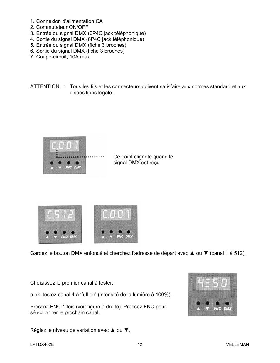 Velleman LPTDX402E User Manual | Page 12 / 22