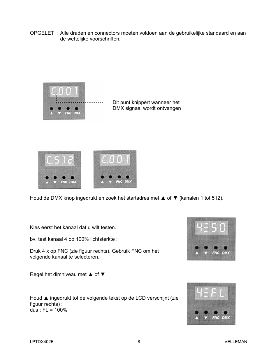 Velleman LPTDX402E User Manual | Page 8 / 22