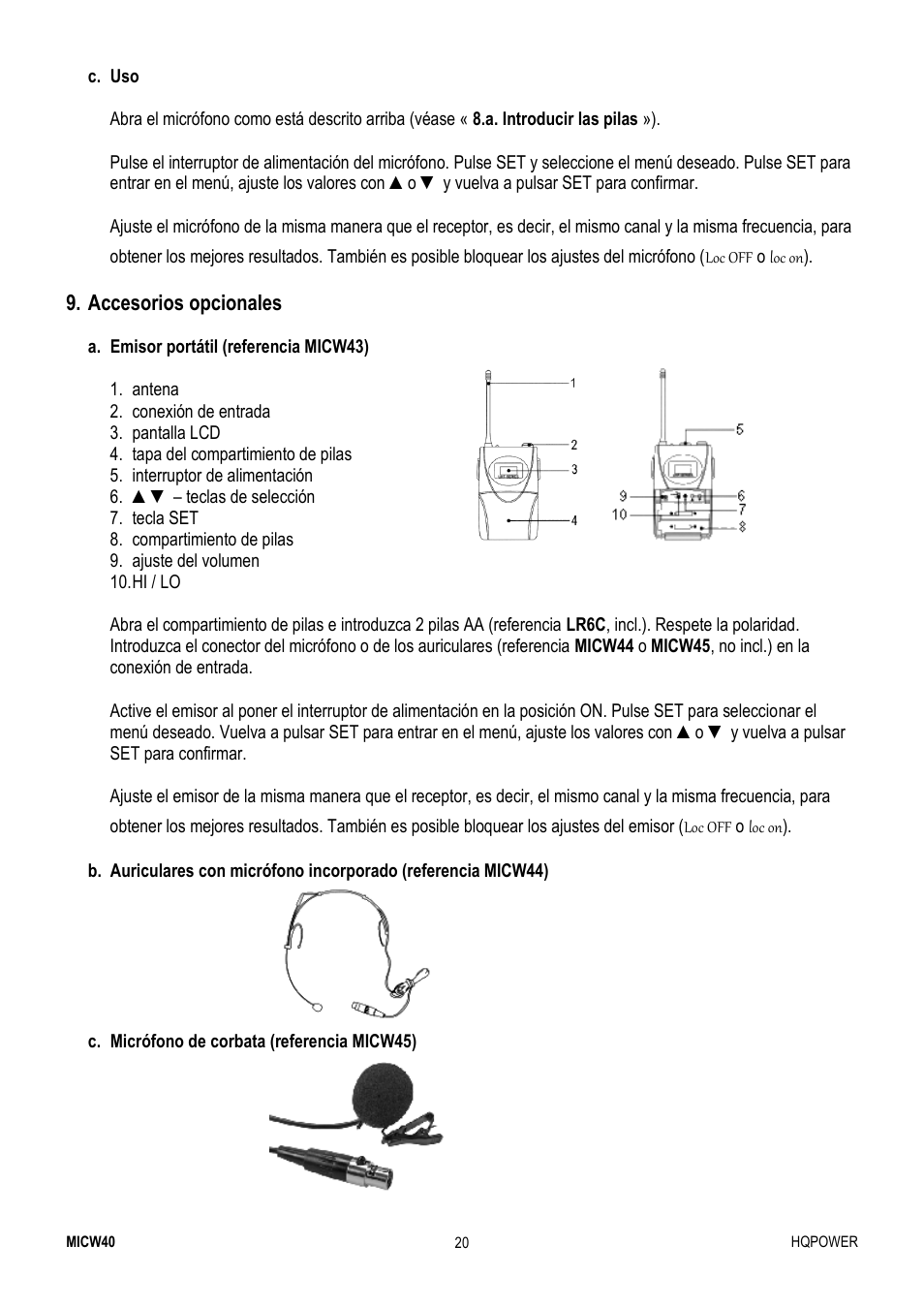 Velleman MICW40 User Manual | Page 20 / 30