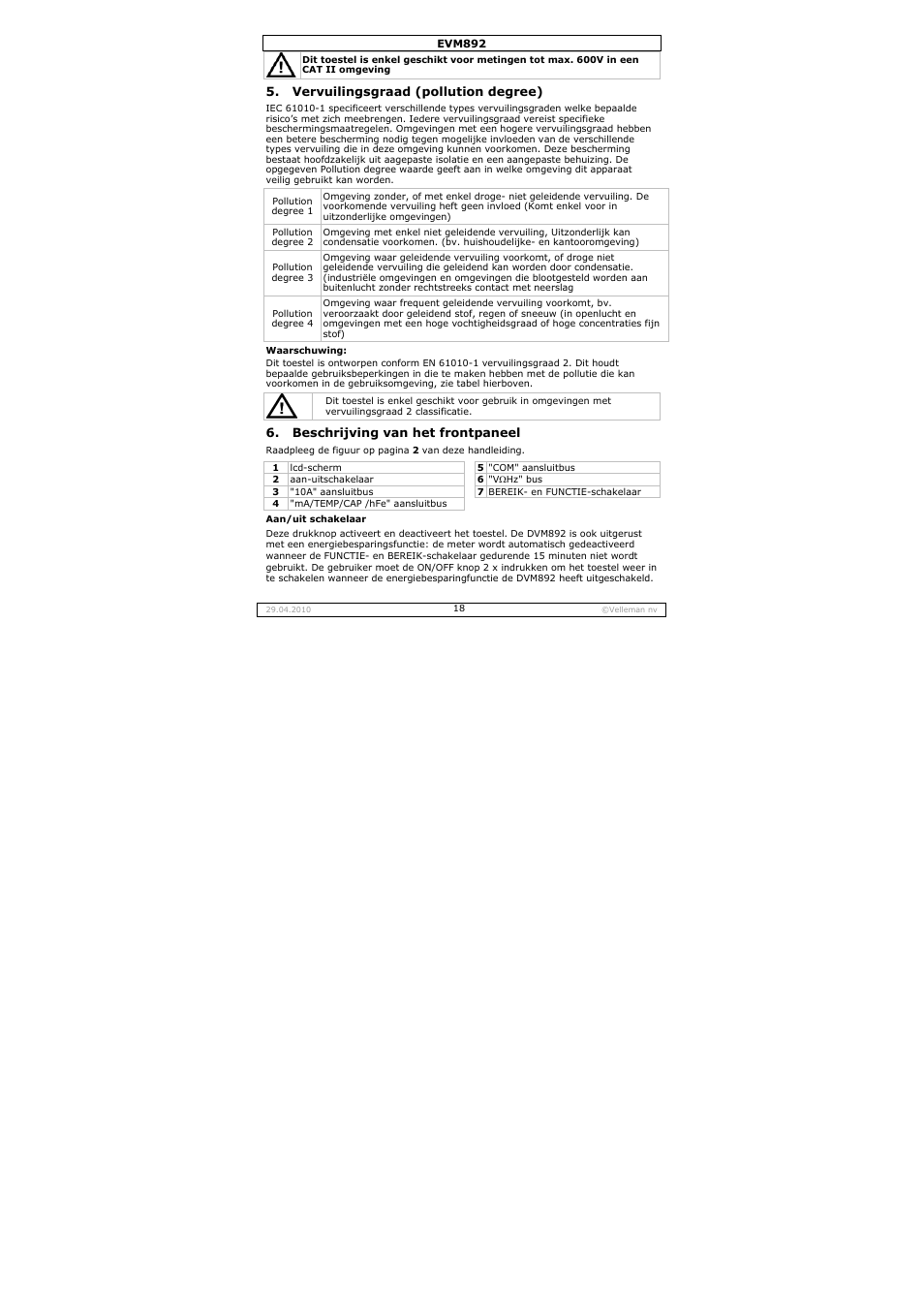 Velleman EVM892 User Manual | Page 18 / 80