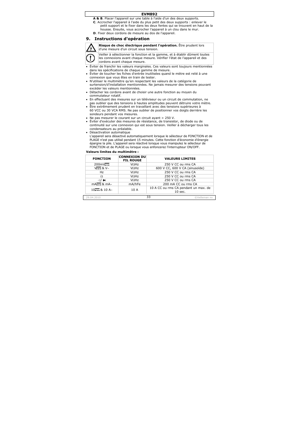 Velleman EVM892 User Manual | Page 33 / 80