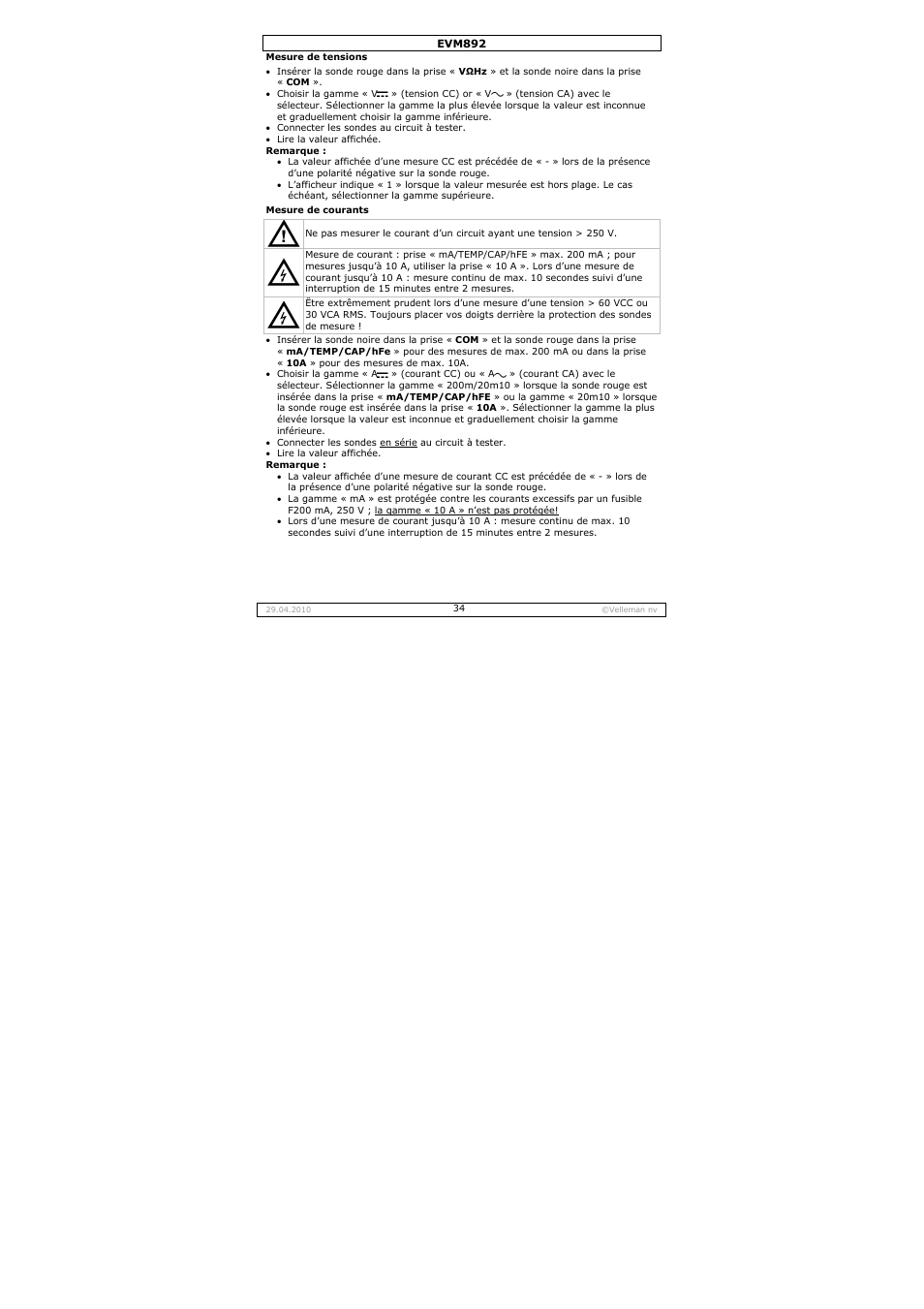 Velleman EVM892 User Manual | Page 34 / 80
