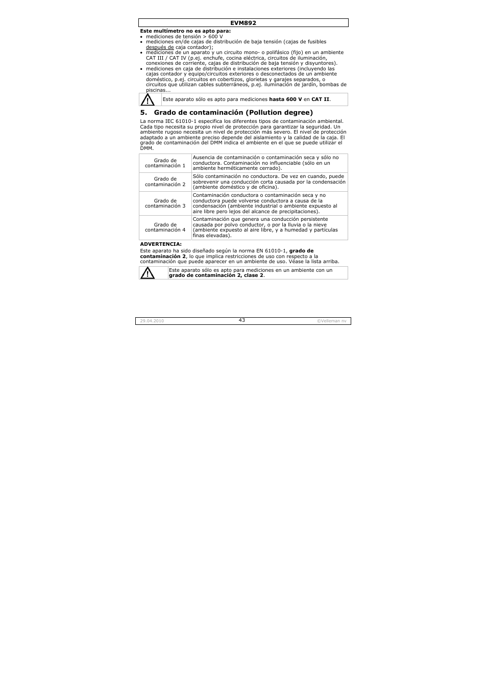 Velleman EVM892 User Manual | Page 43 / 80