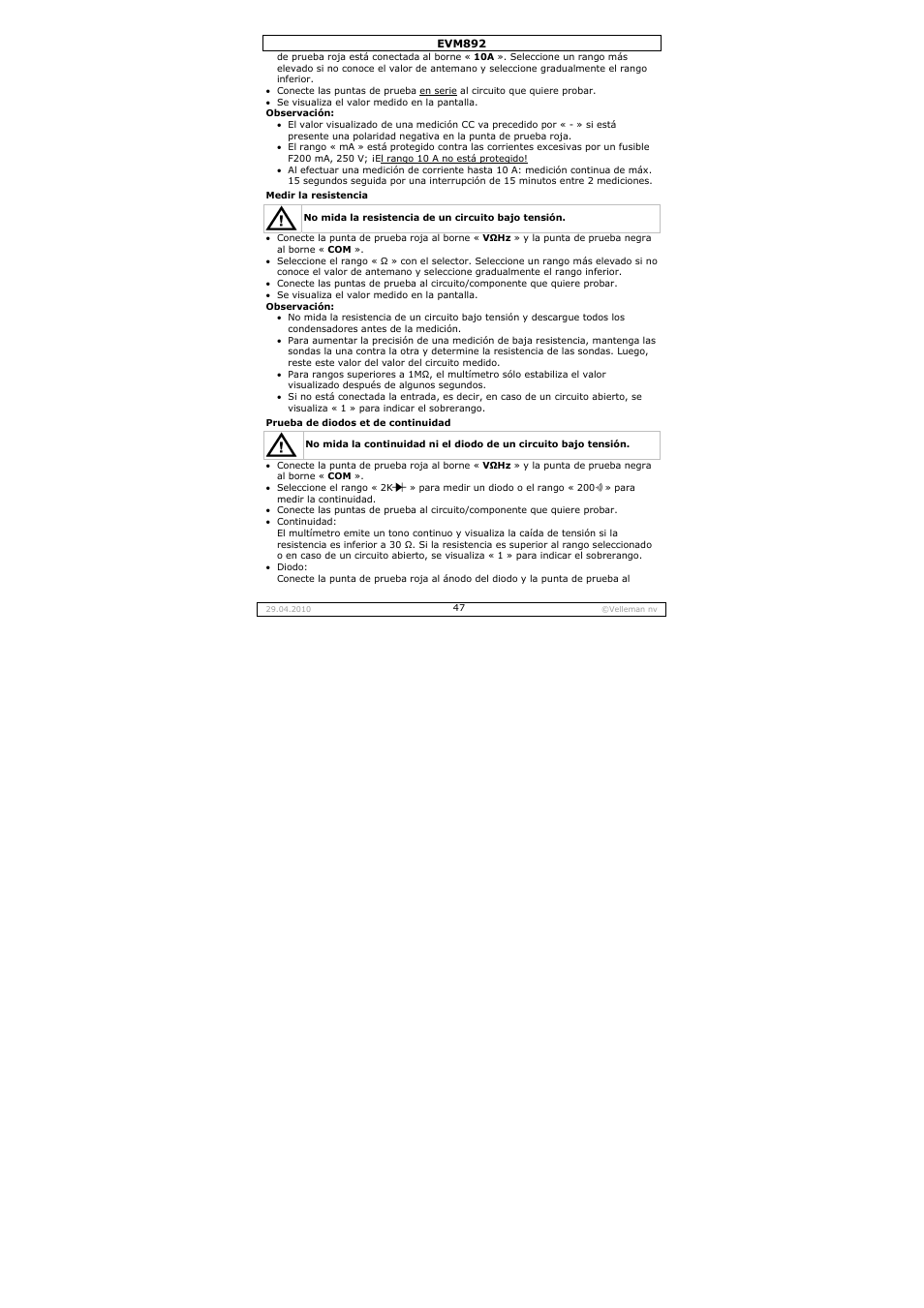 Velleman EVM892 User Manual | Page 47 / 80