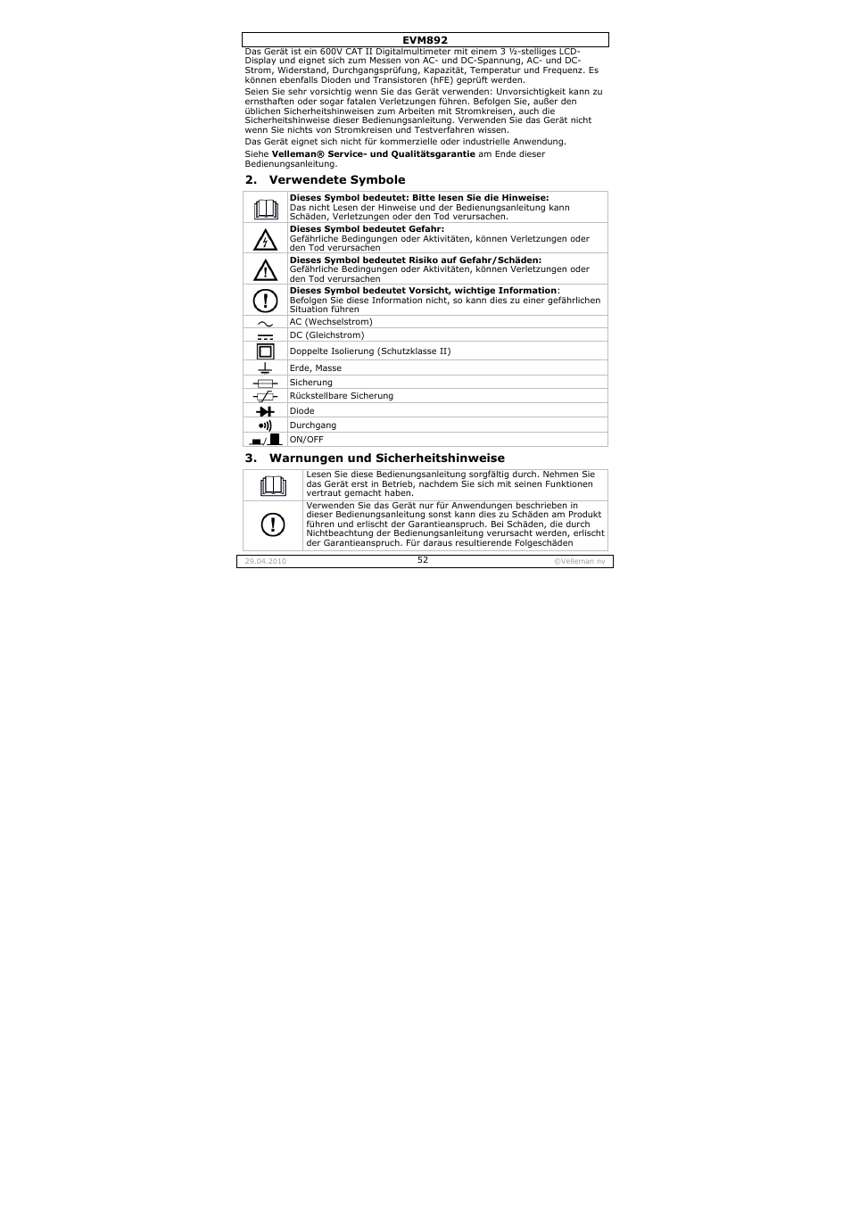 Velleman EVM892 User Manual | Page 52 / 80