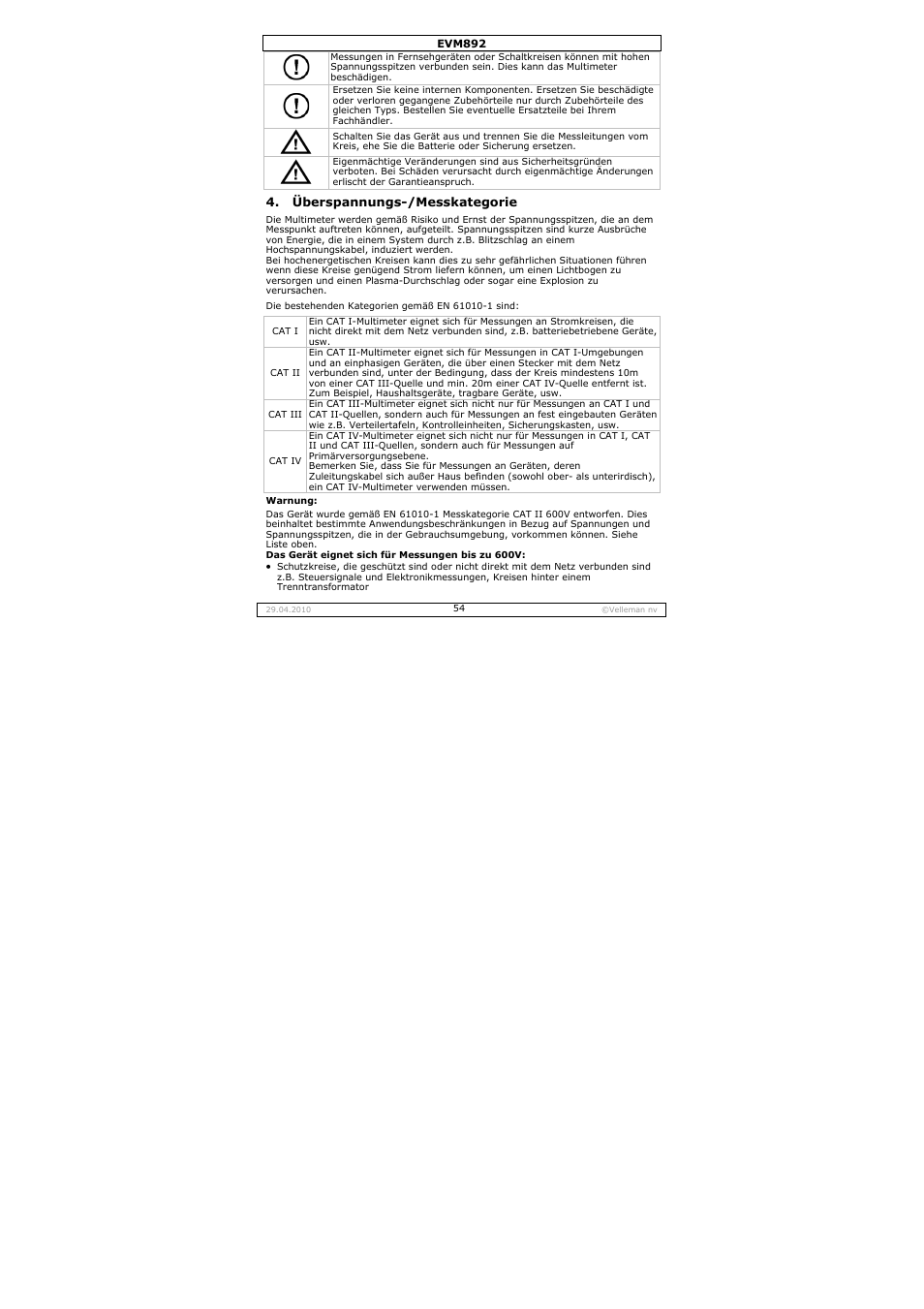 Velleman EVM892 User Manual | Page 54 / 80