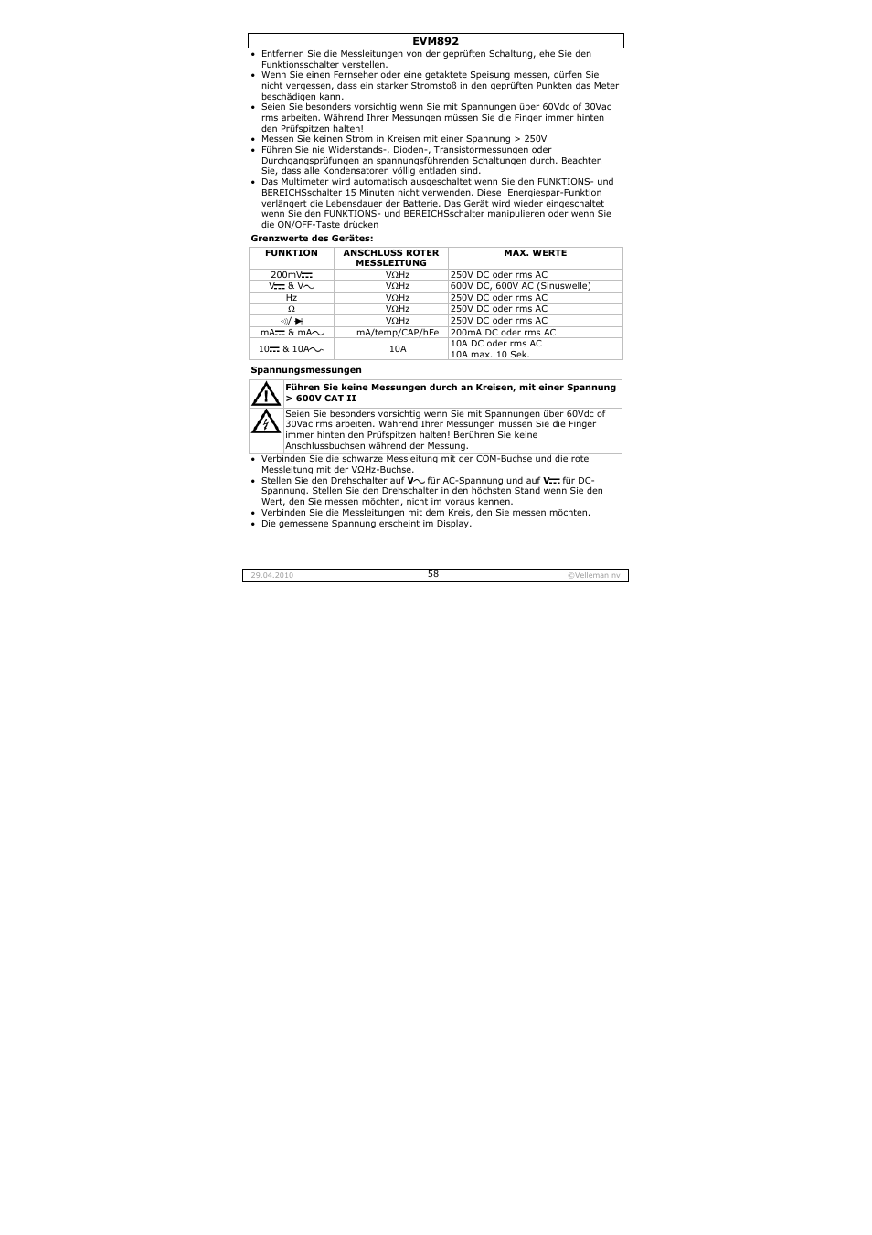 Velleman EVM892 User Manual | Page 58 / 80