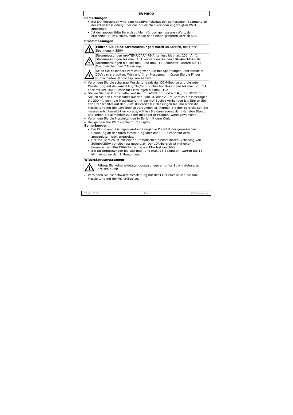 Velleman EVM892 User Manual | Page 59 / 80