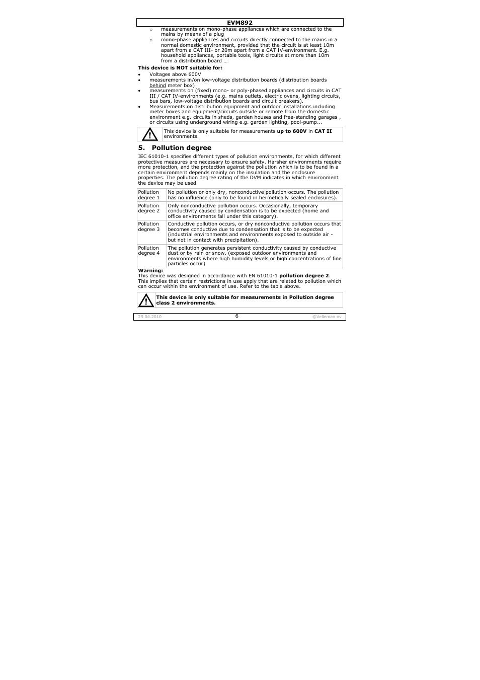 Velleman EVM892 User Manual | Page 6 / 80