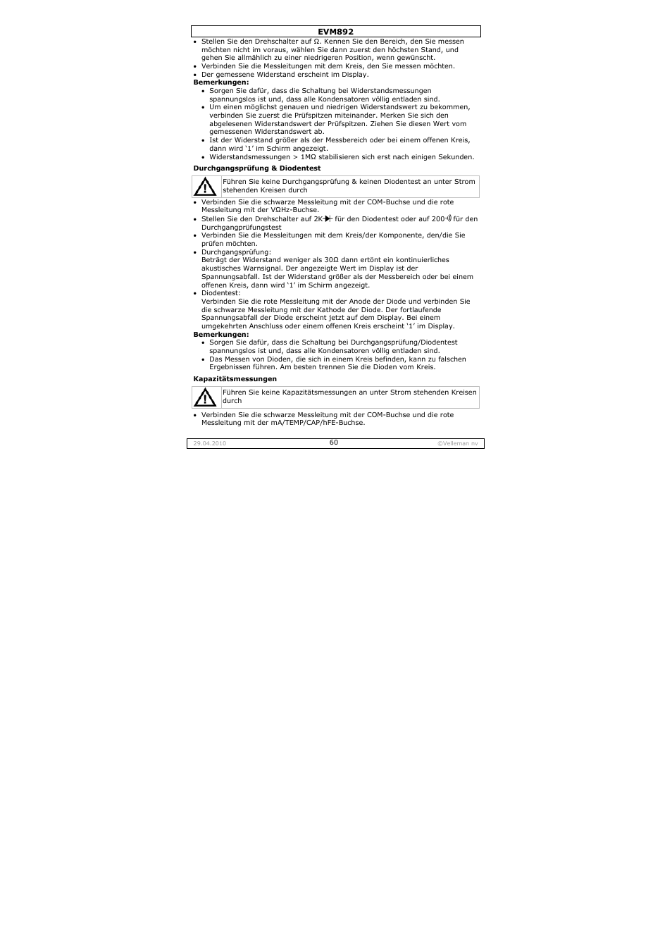 Velleman EVM892 User Manual | Page 60 / 80