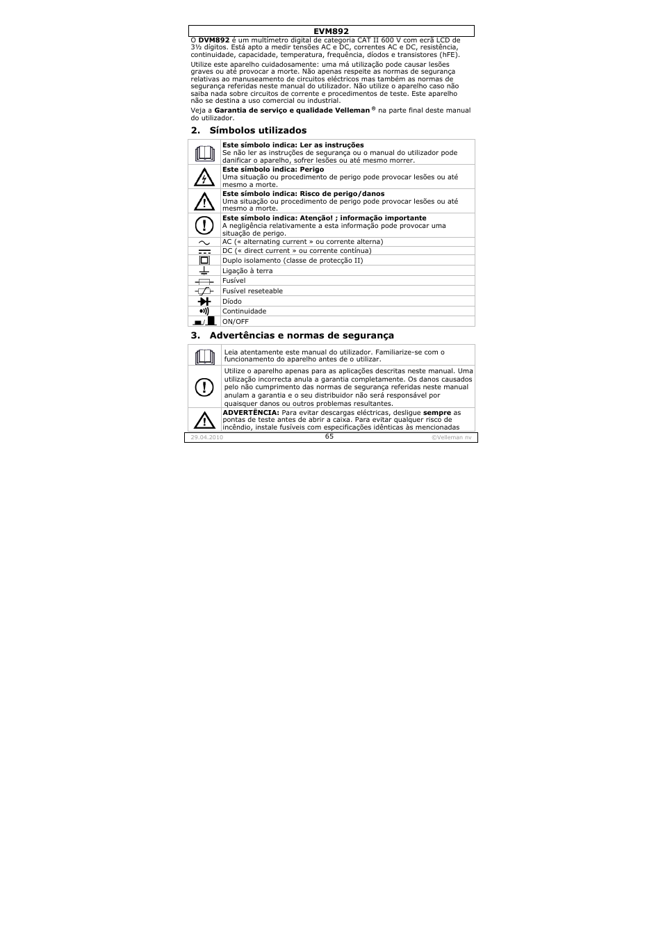 Velleman EVM892 User Manual | Page 65 / 80