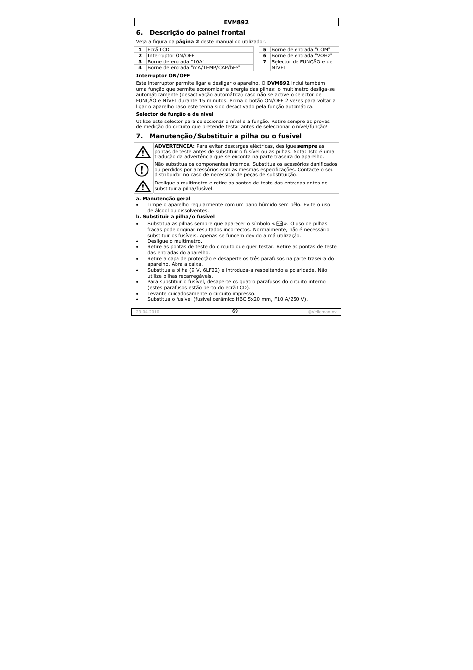 Velleman EVM892 User Manual | Page 69 / 80