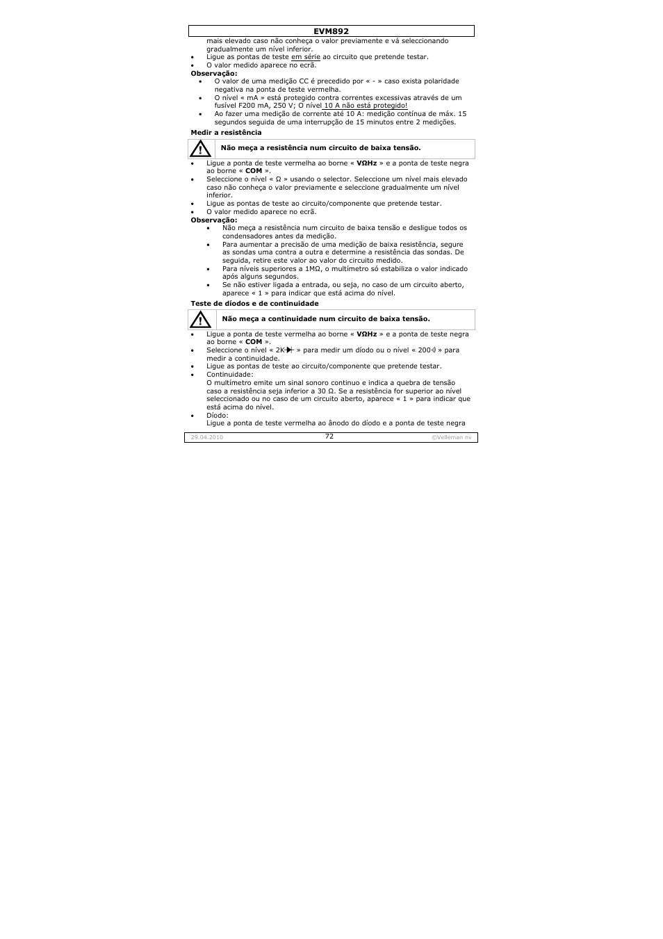 Velleman EVM892 User Manual | Page 72 / 80
