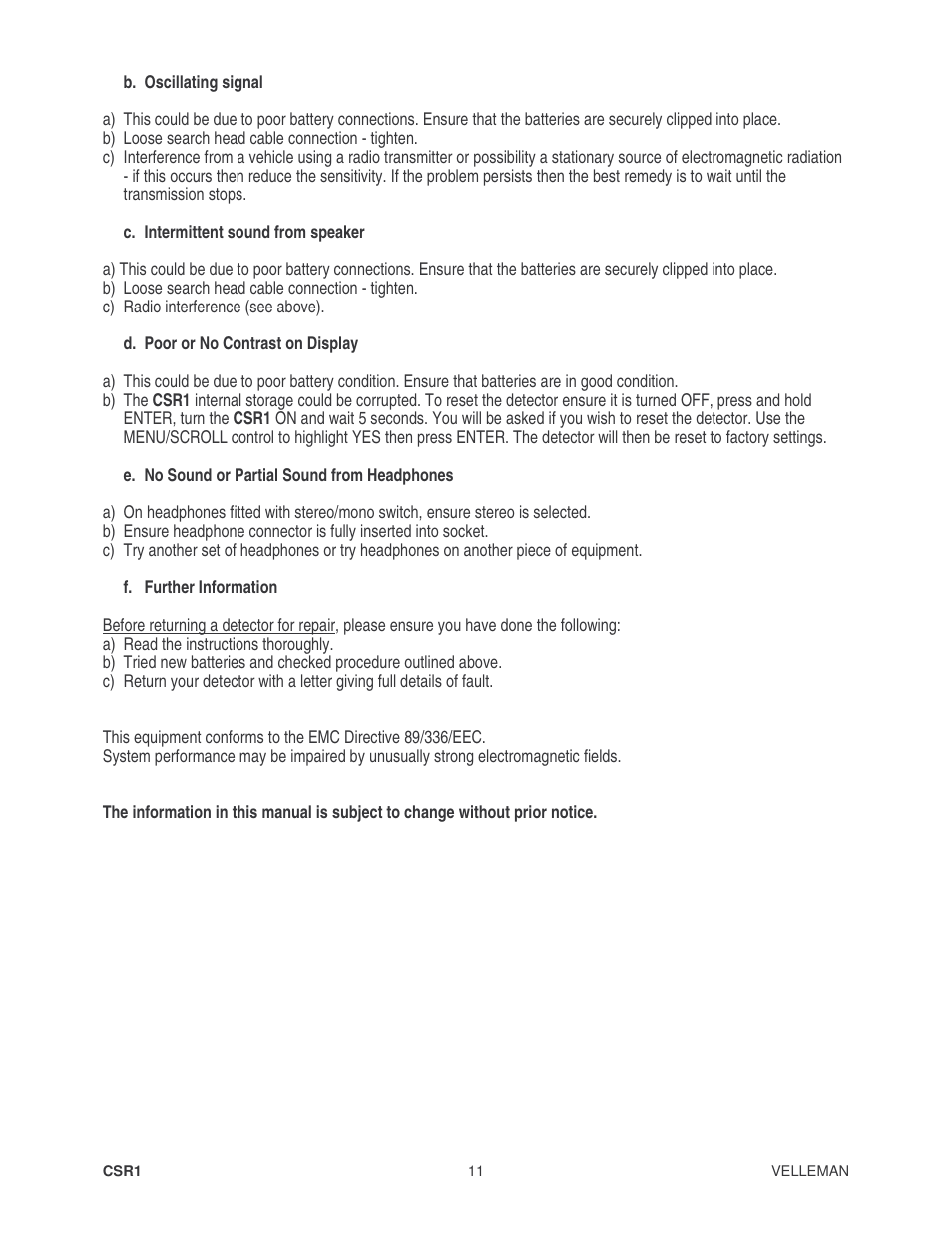 Velleman CSR1 User Manual | Page 11 / 56