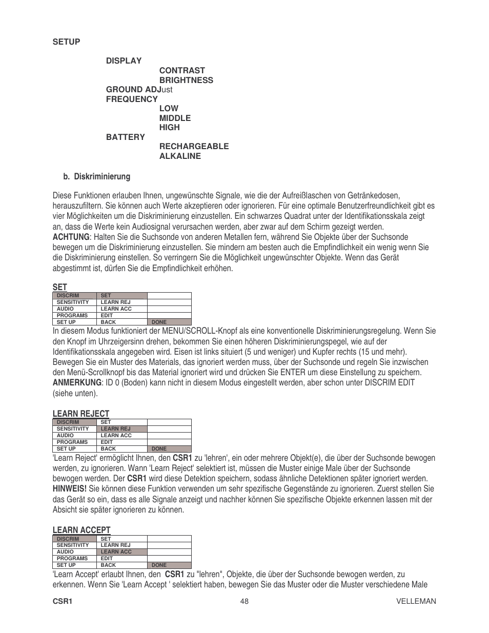 Velleman CSR1 User Manual | Page 48 / 56
