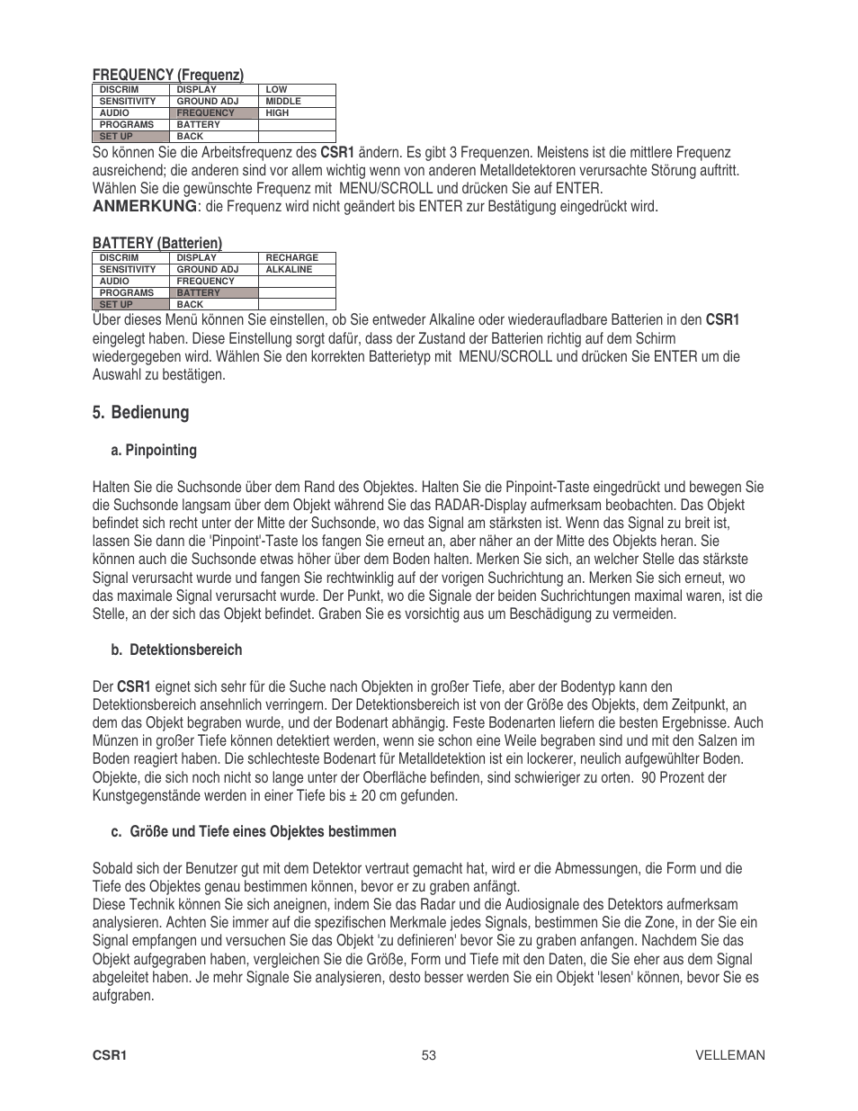 Bedienung | Velleman CSR1 User Manual | Page 53 / 56
