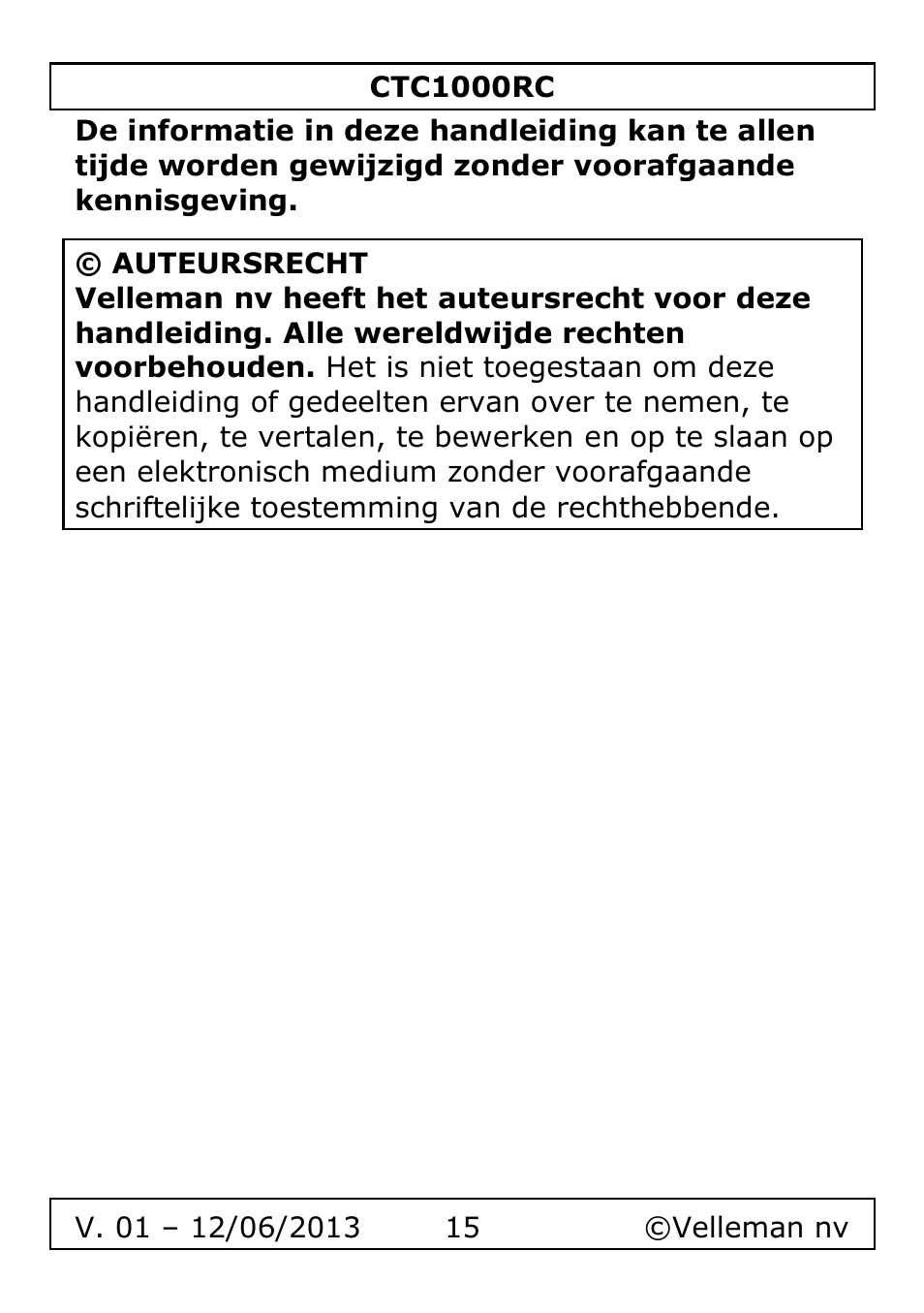 Velleman CTC1000RC User Manual | Page 15 / 51