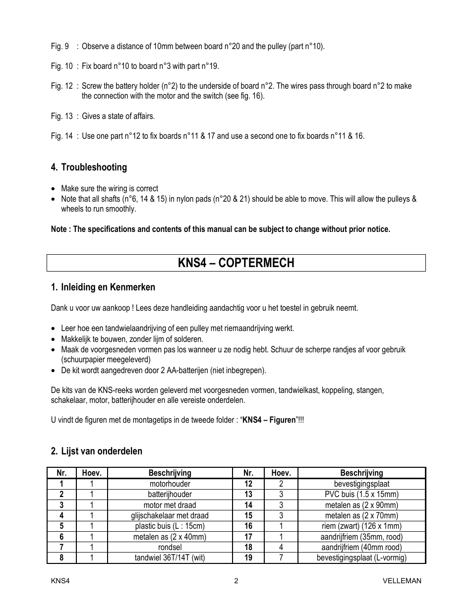 Kns4 – coptermech | Velleman KNS4 User Manual | Page 2 / 7