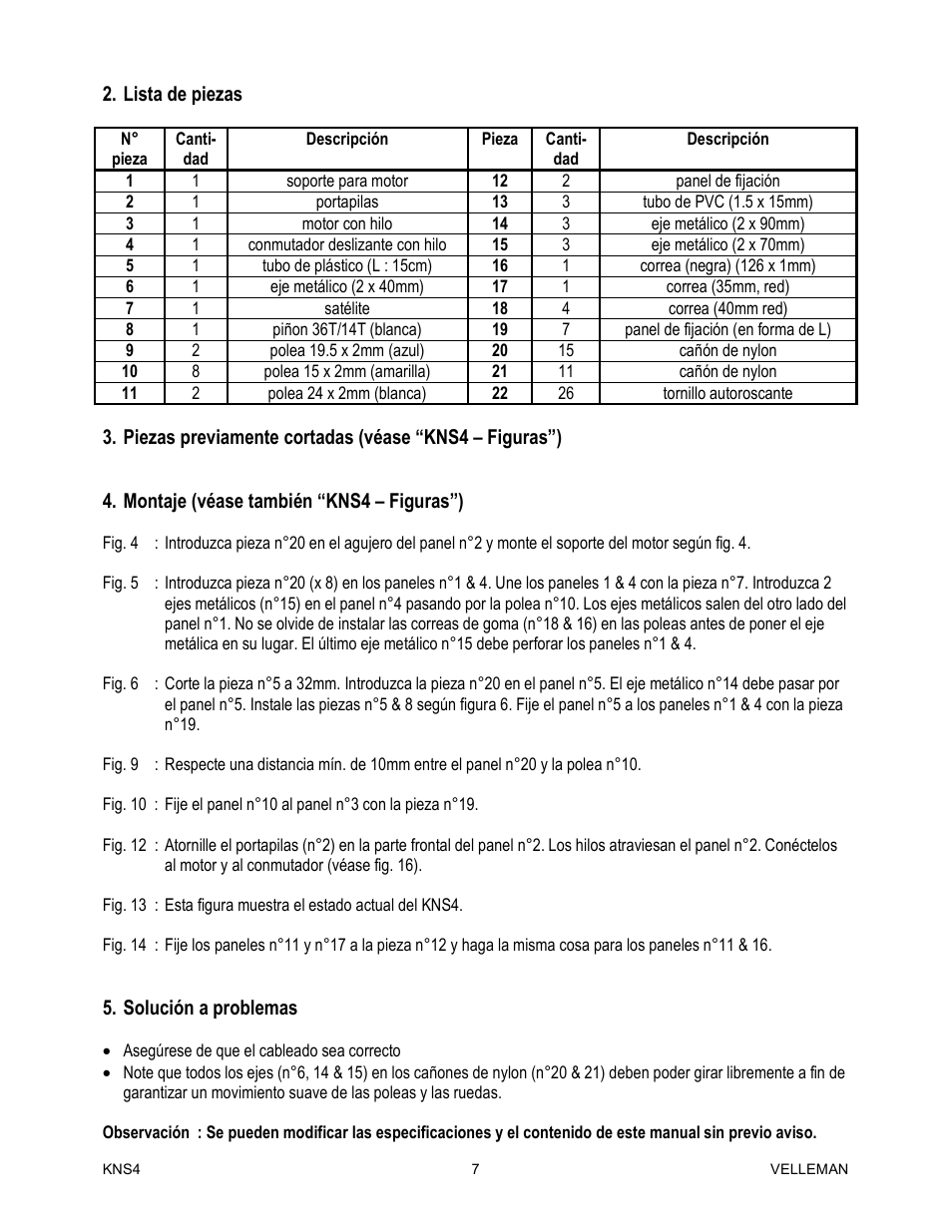 Velleman KNS4 User Manual | Page 7 / 7