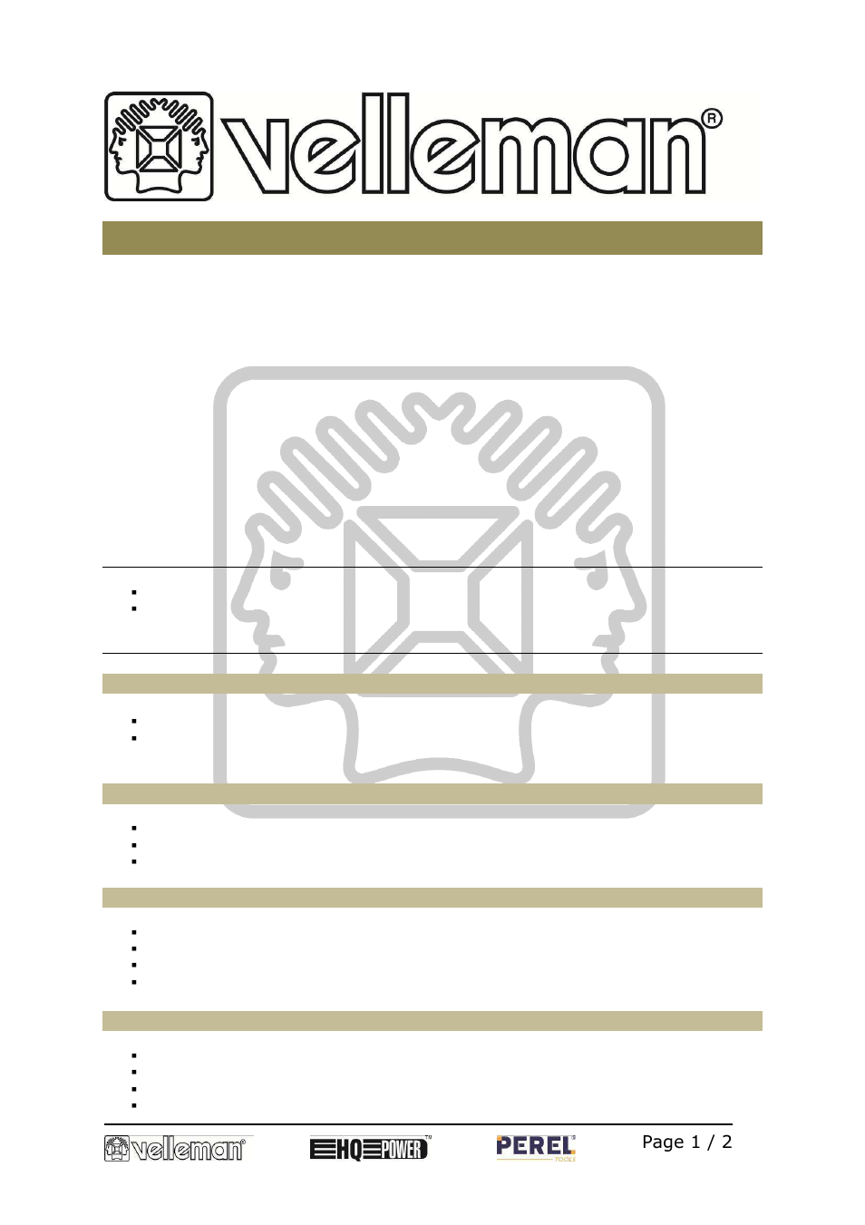 Velleman AS1N User Manual | 2 pages