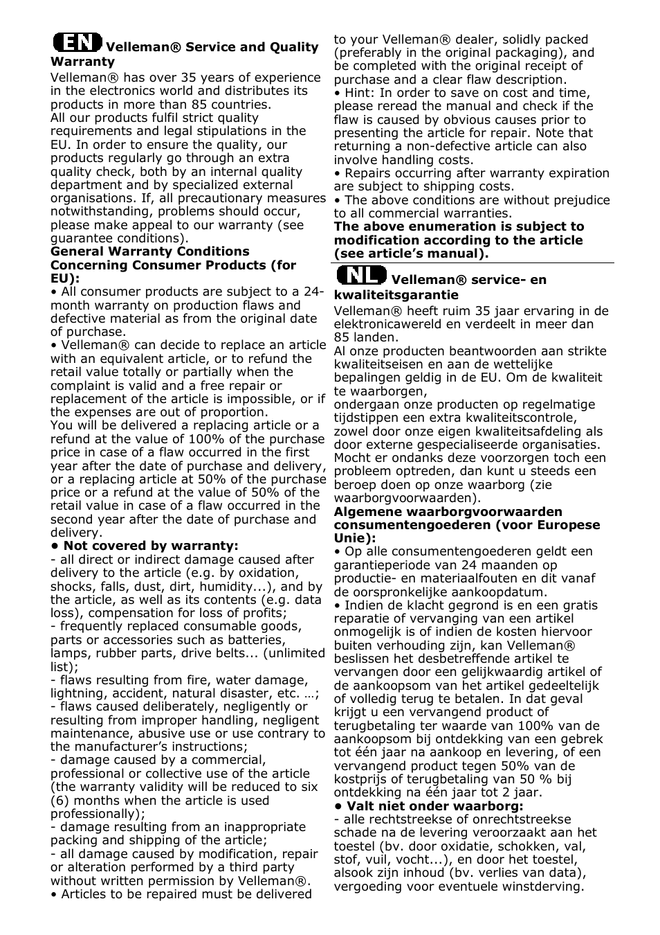 Velleman CAMSCC18 User Manual | Page 22 / 25