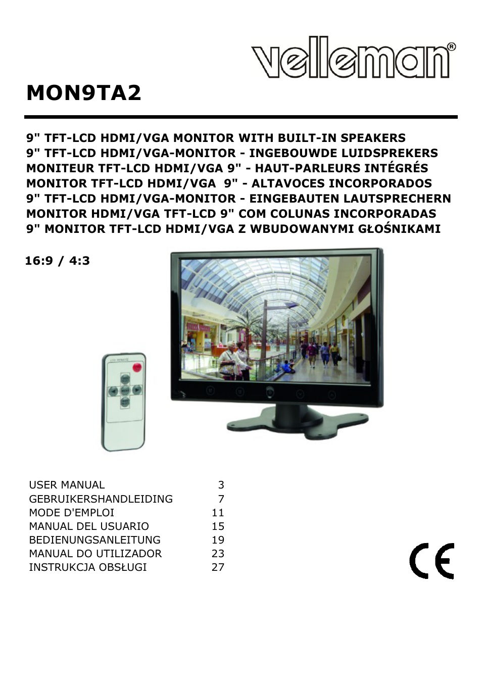 Velleman MON9TA2 User Manual | 32 pages