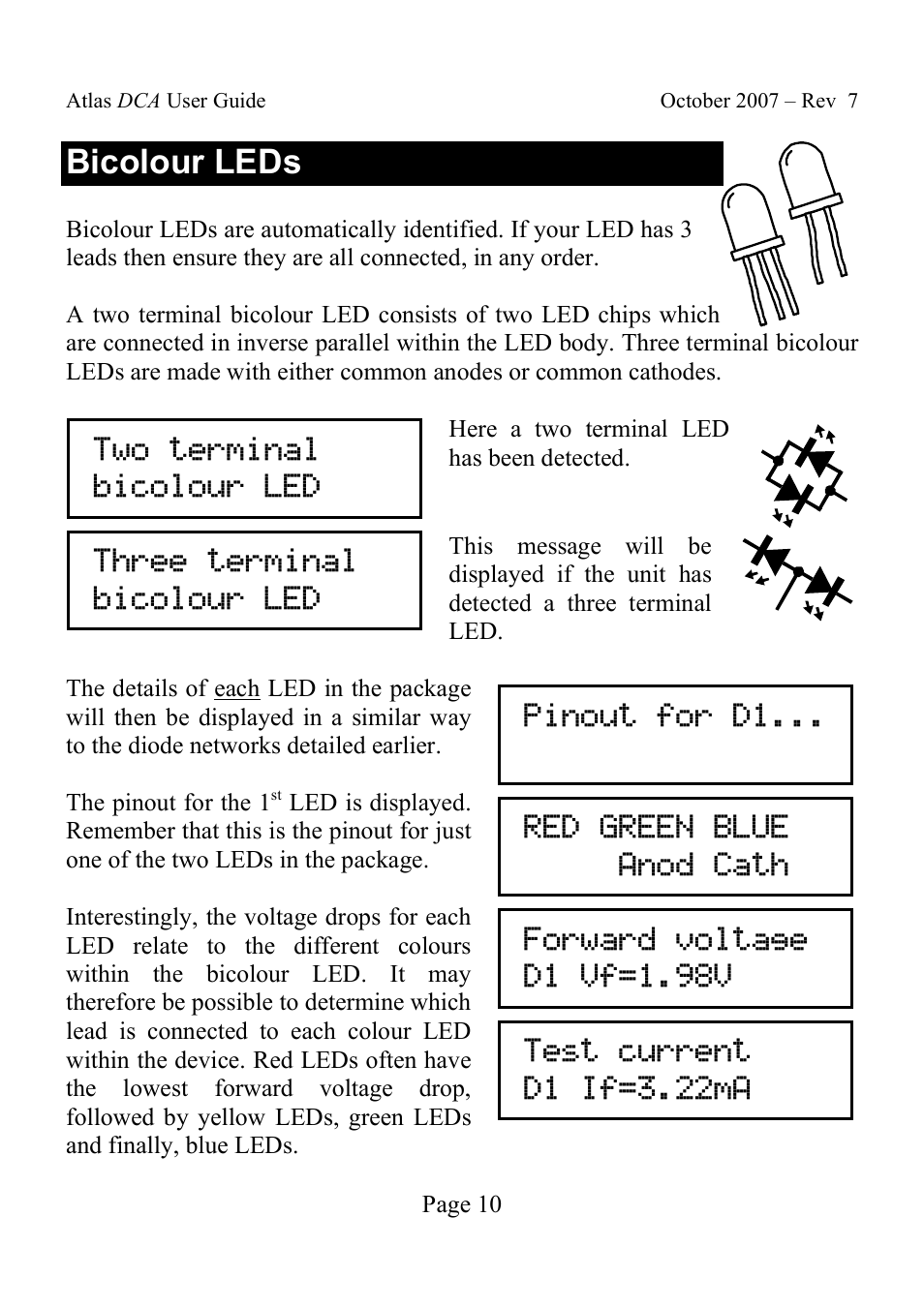 Bicolour leds | Velleman DCA55 User Manual | Page 10 / 26