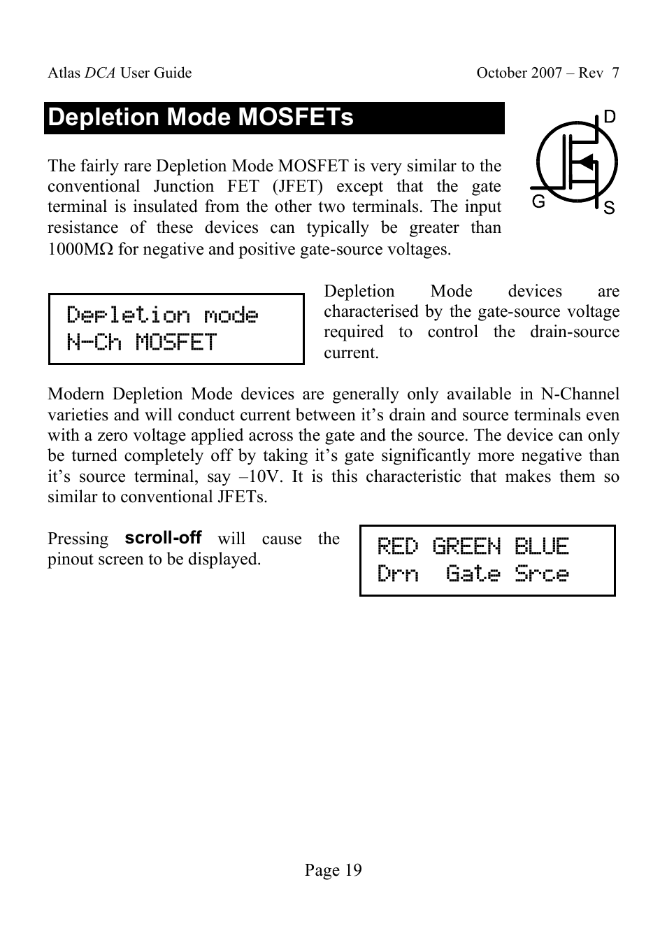 Depletion mode mosfets | Velleman DCA55 User Manual | Page 19 / 26