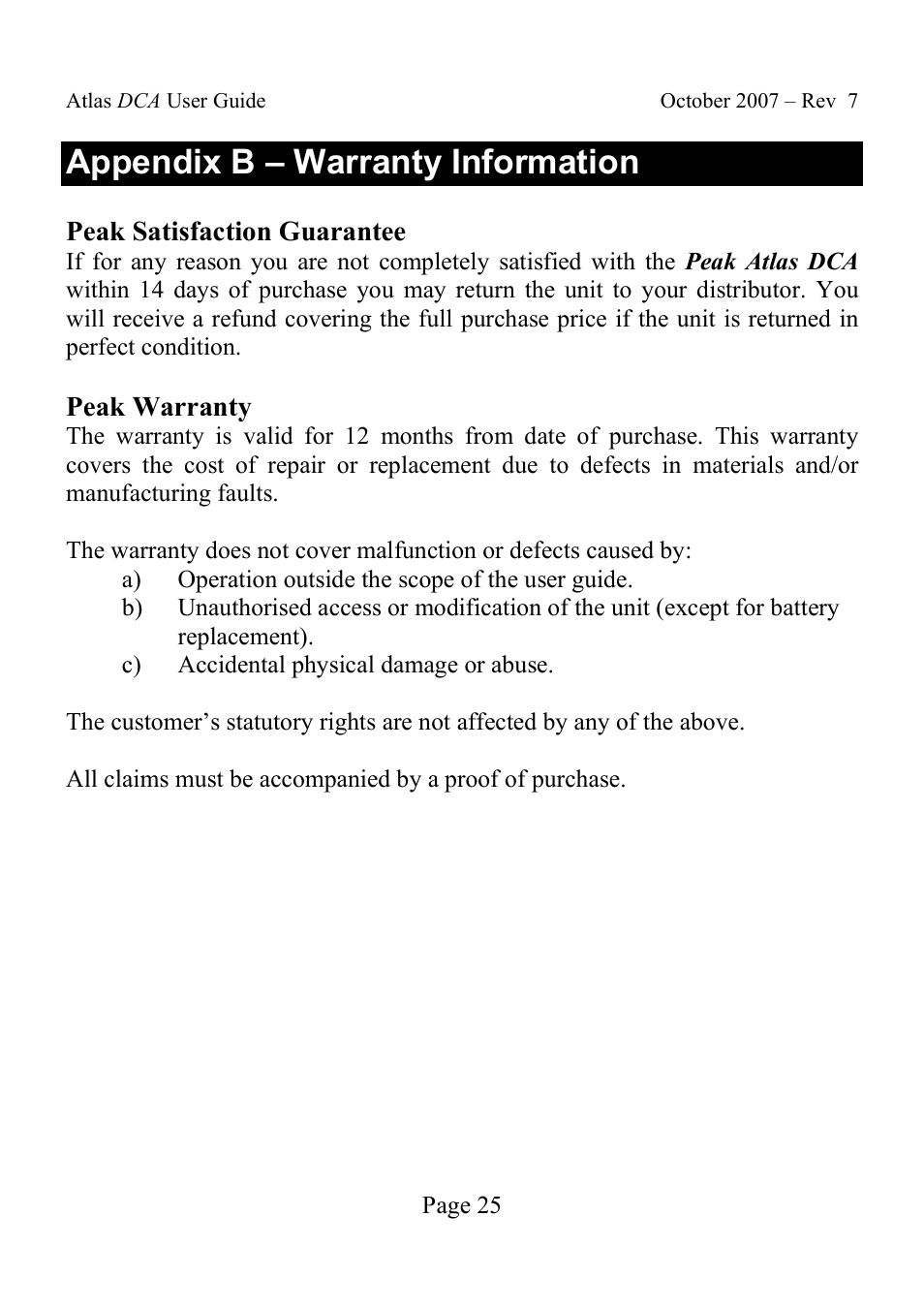 Appendix b – warranty information | Velleman DCA55 User Manual | Page 25 / 26