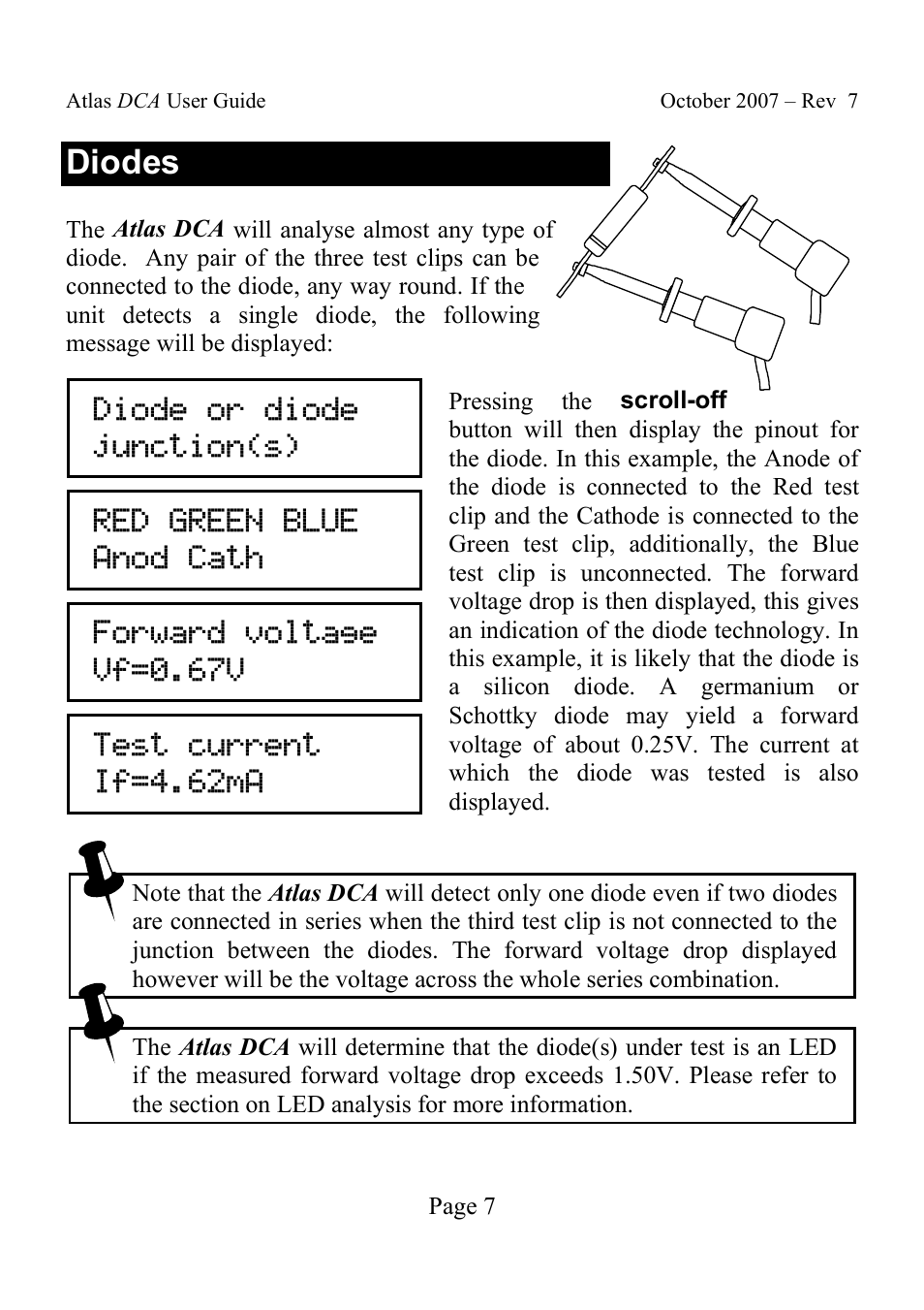 Diodes | Velleman DCA55 User Manual | Page 7 / 26