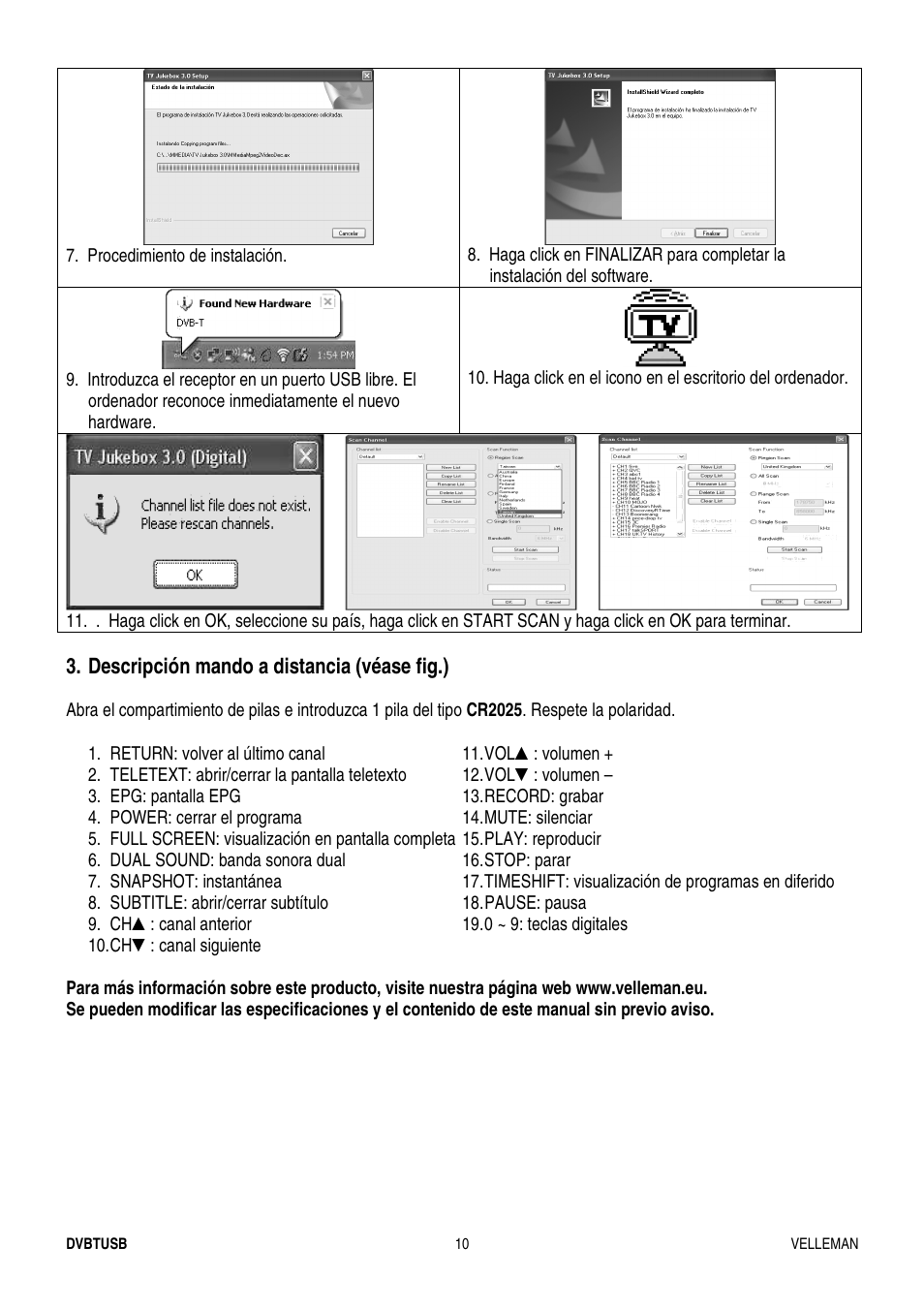 Velleman DVBTUSB User Manual | Page 10 / 12