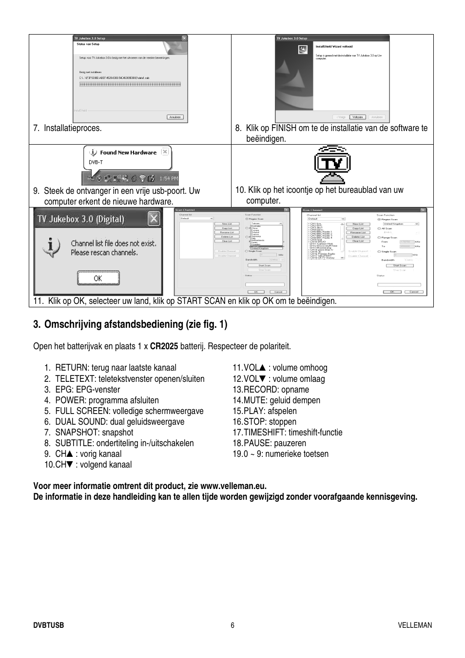 Velleman DVBTUSB User Manual | Page 6 / 12