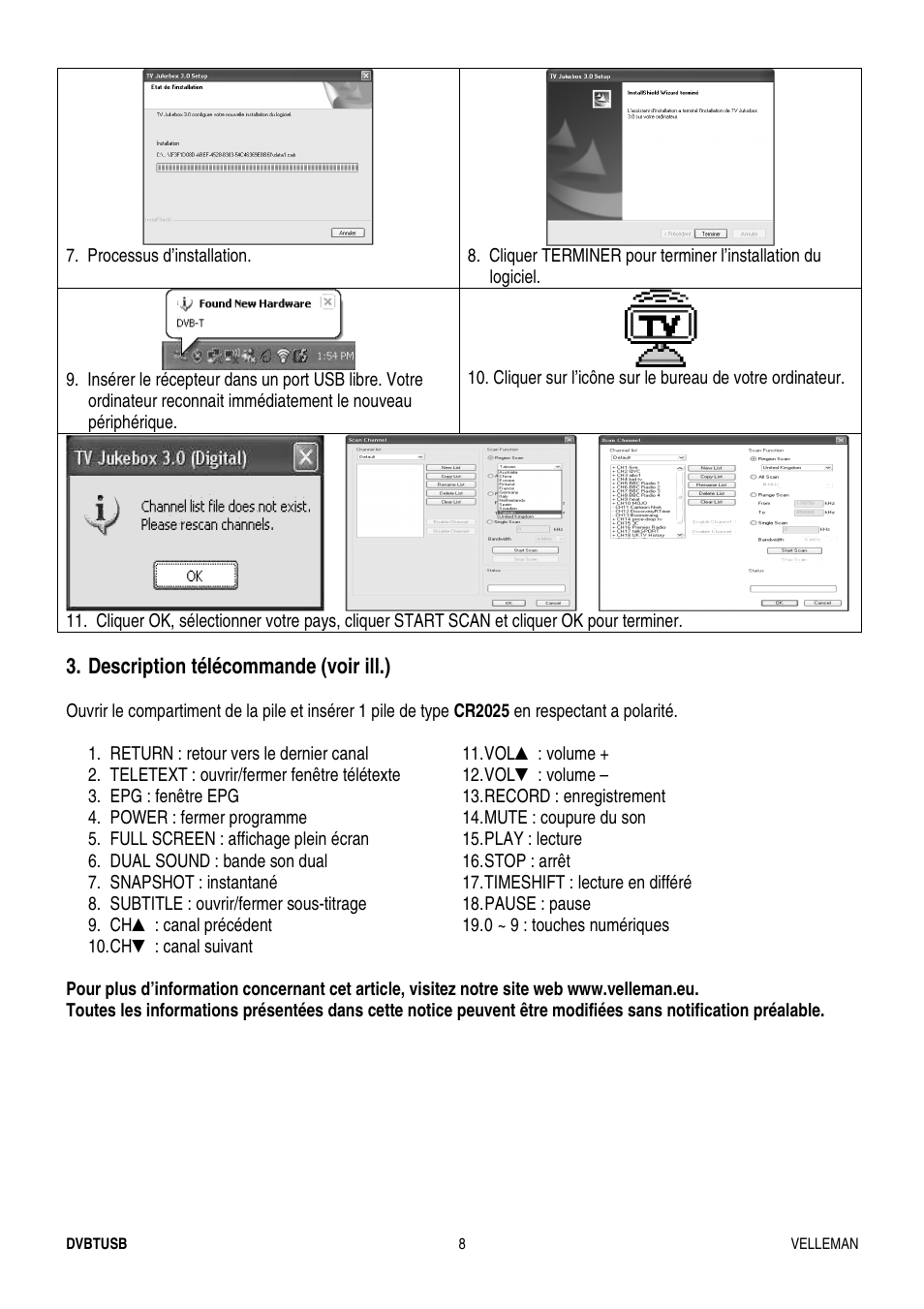 Velleman DVBTUSB User Manual | Page 8 / 12